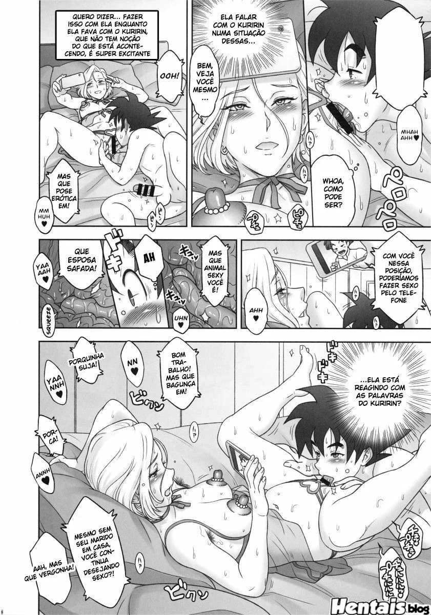 Goten fodendo a Androide 18 sem camisinha em Dragon Ball Hentai HQ Brasileiro