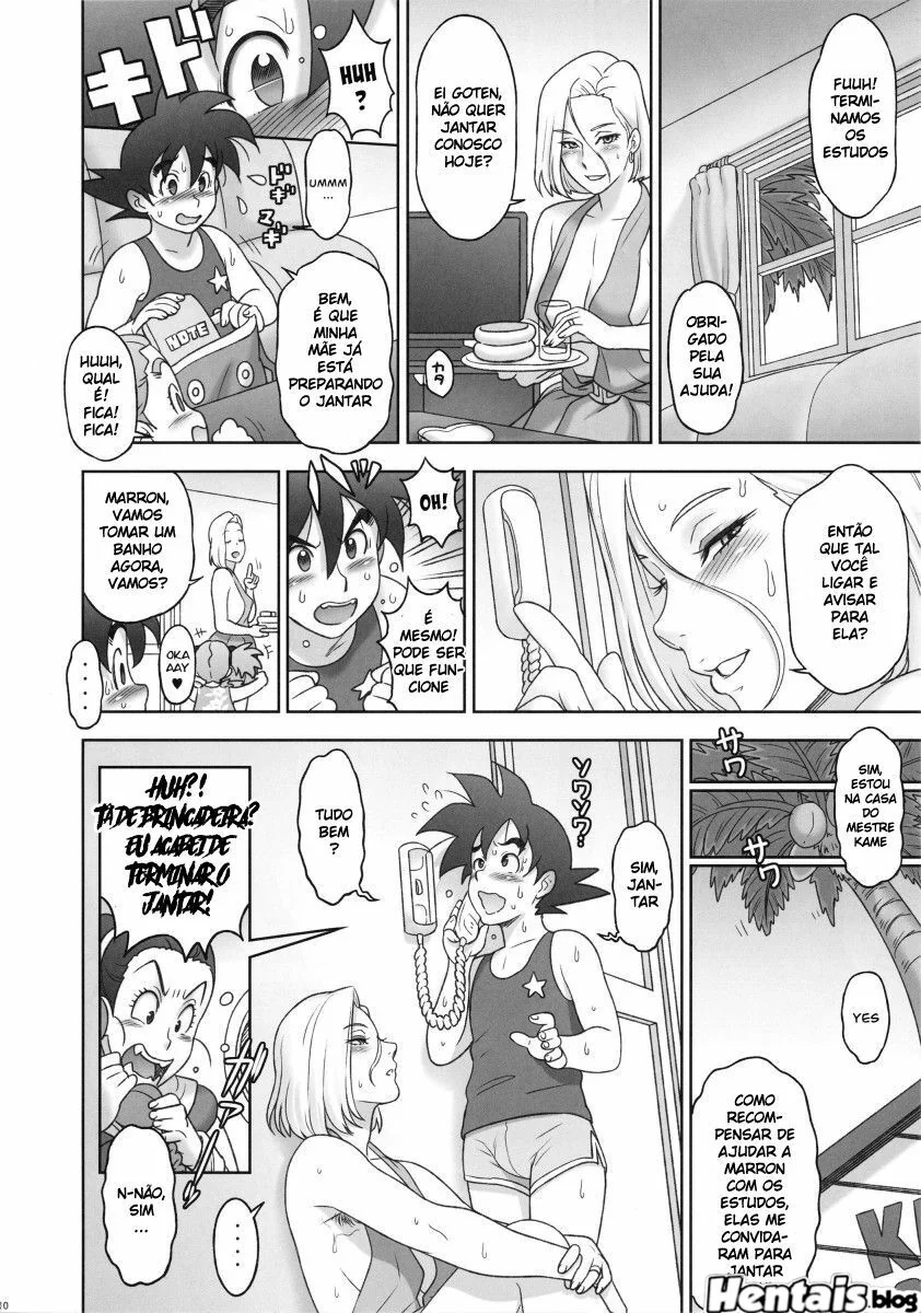 Goten fodendo a Androide 18 sem camisinha em Dragon Ball Hentai HQ Brasileiro