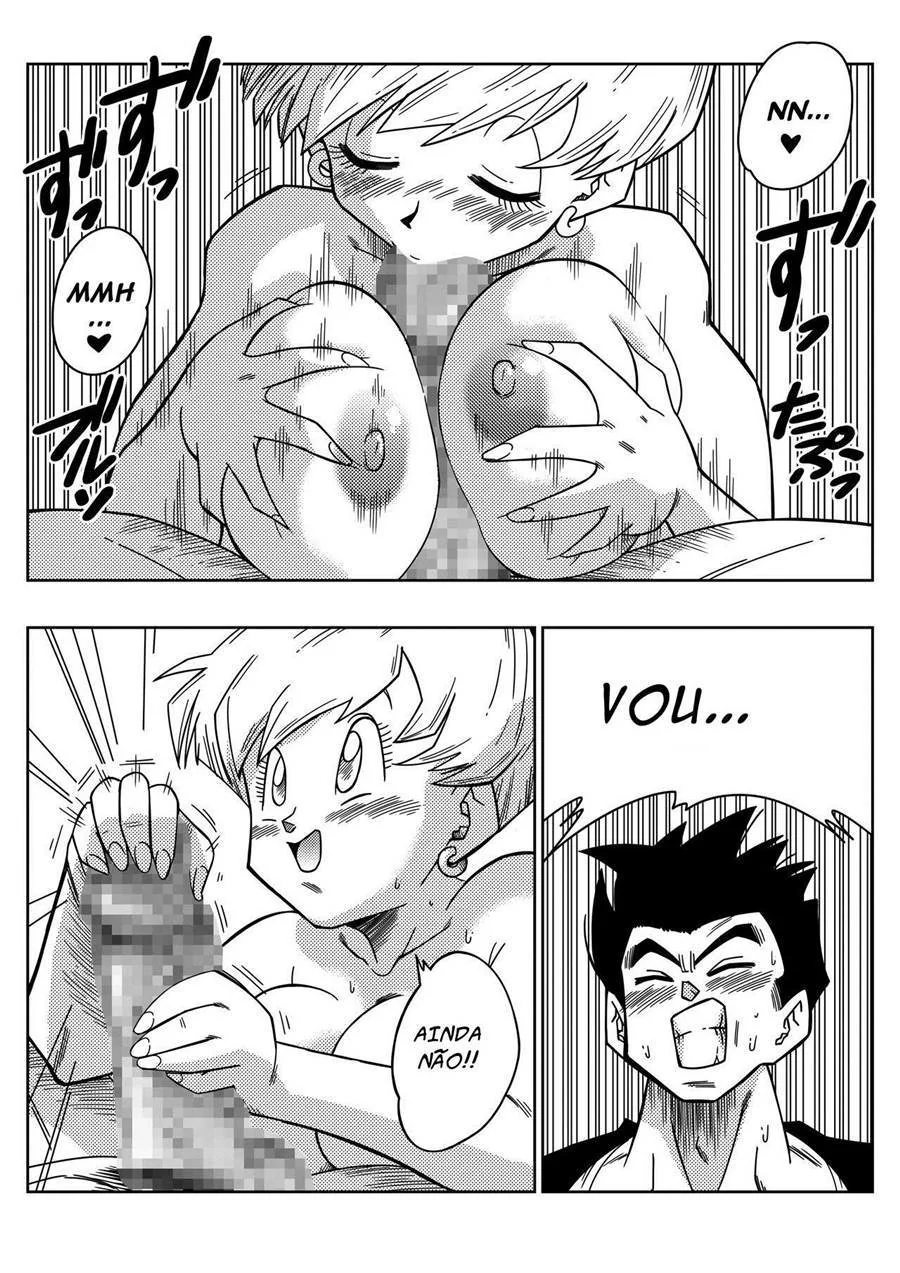 Dragon Ball Hentai: Triângulo Amoroso Vol.01 – Erasa Provocando Gohan com sua Buceta Molhada em HQ Brasileiro