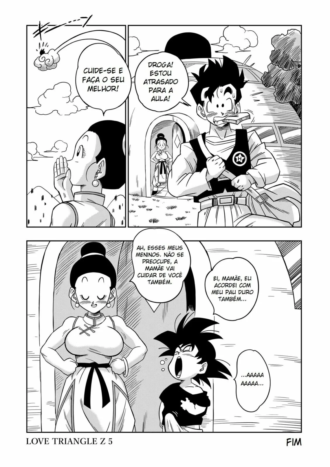 Dragon Ball Hentai: Triângulo Amoroso Vol.05 – Erasa Seduz Gohan em Casa da Piranha em HQ Brasileiro
