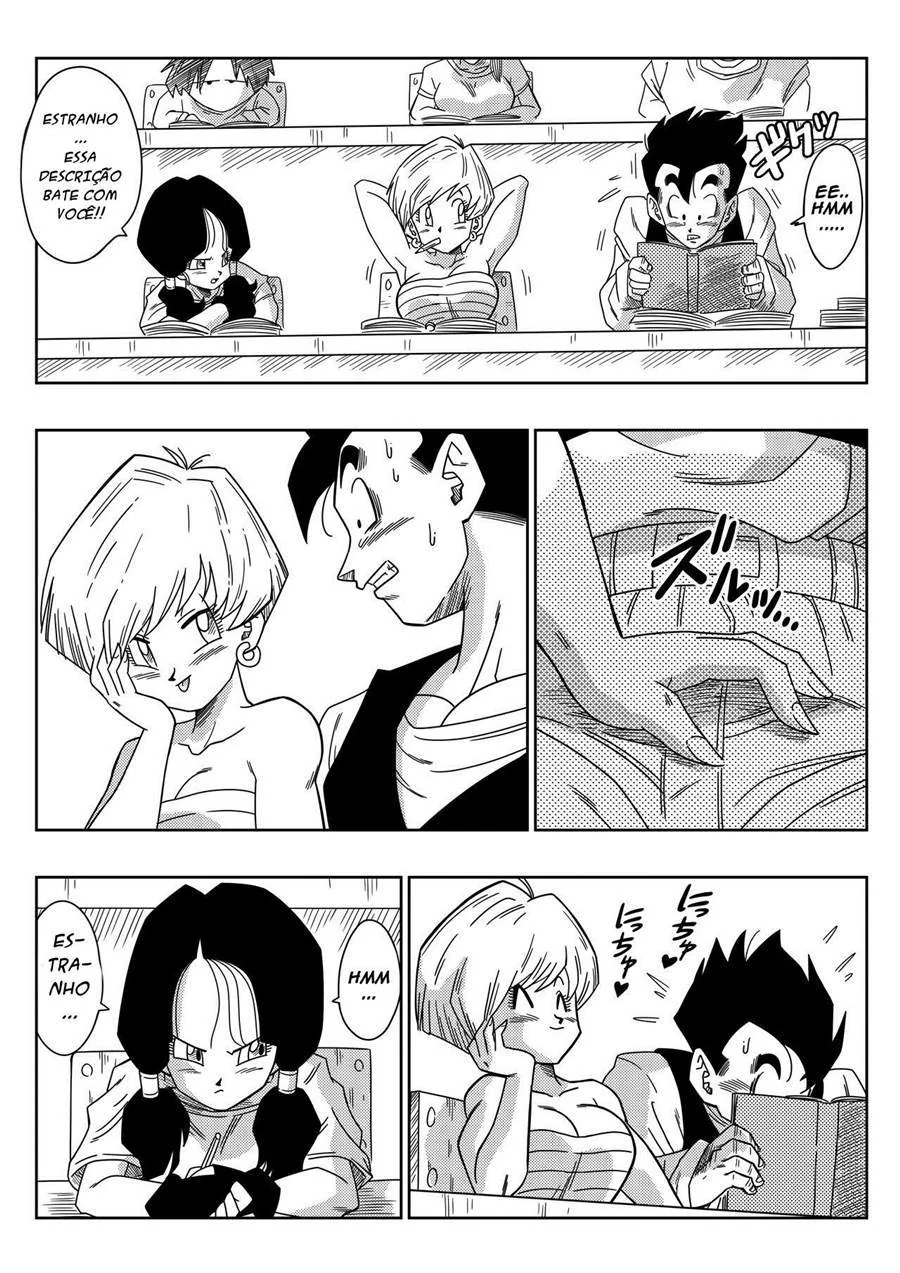 Dragon Ball Hentai: Triângulo Amoroso Vol.01 – Erasa Provocando Gohan com sua Buceta Molhada em HQ Brasileiro