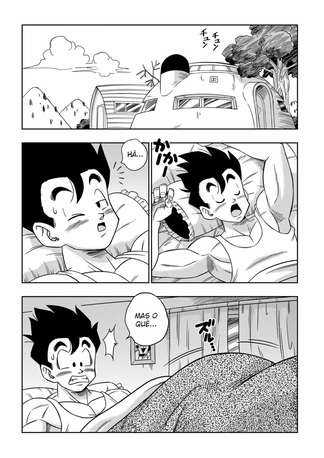 Dragon Ball Hentai: Triângulo Amoroso Vol.05 – Erasa Seduz Gohan em Casa da Piranha em HQ Brasileiro