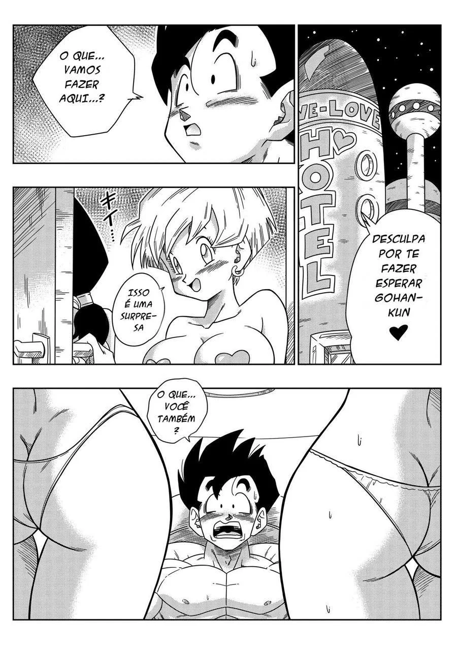 Dragon Ball Hentai: Triângulo Amoroso Vol.02 – Erasa provoca Gohan com sua buceta em casa – Em hentai HQ