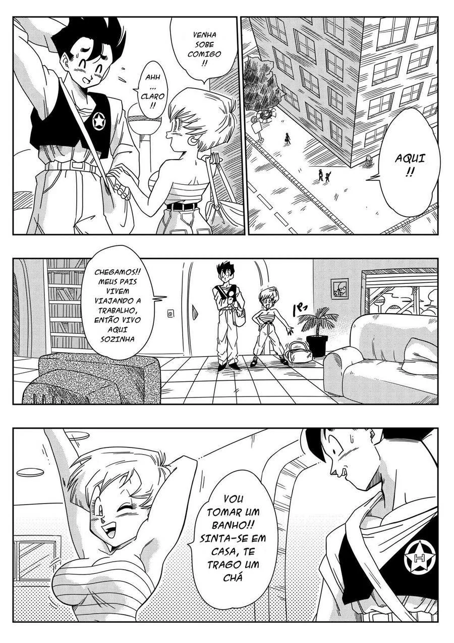 Dragon Ball Hentai: Triângulo Amoroso Vol.01 – Erasa Provocando Gohan com sua Buceta Molhada em HQ Brasileiro