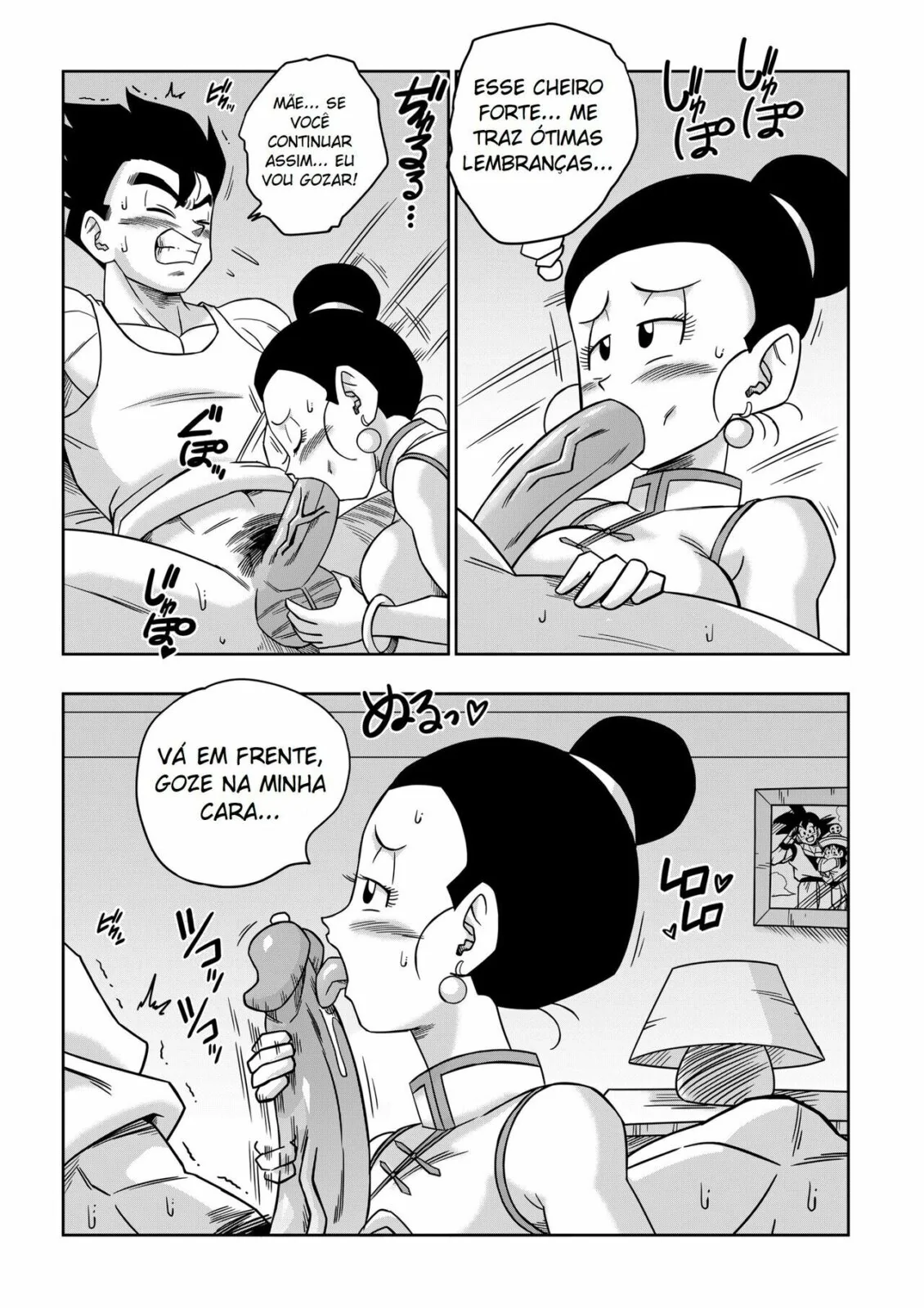 Dragon Ball Hentai: Triângulo Amoroso Vol.05 – Erasa Seduz Gohan em Casa da Piranha em HQ Brasileiro