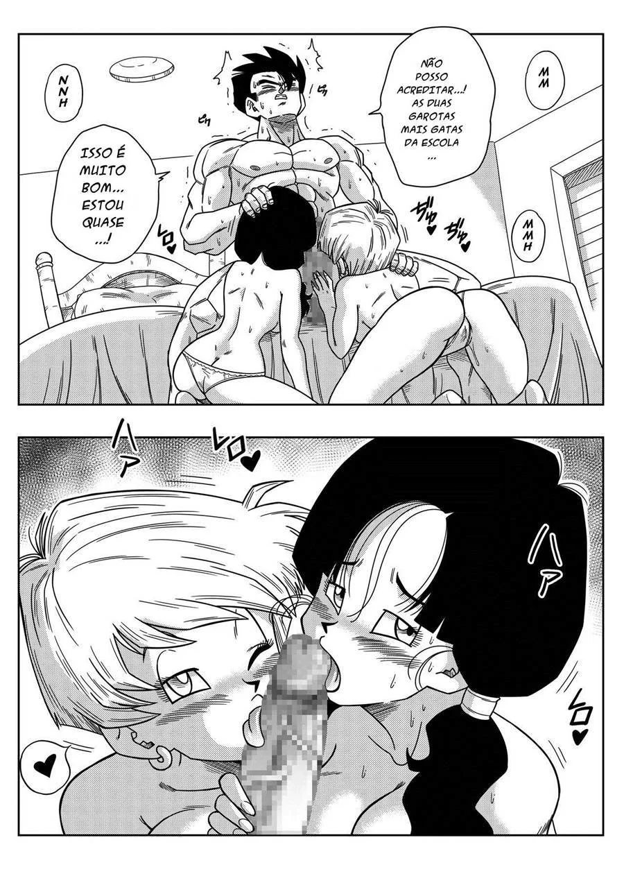 Dragon Ball Hentai: Triângulo Amoroso Vol.02 – Erasa provoca Gohan com sua buceta em casa – Em hentai HQ