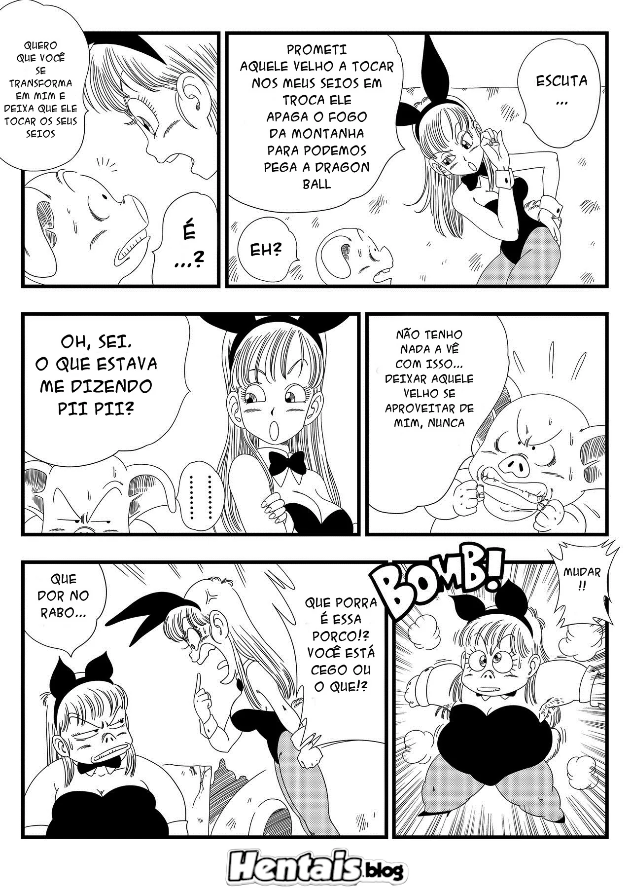 Dragon Ball Hentai: Bulma Coelhinha Libera Peitos em Troca da Dragon Ball – Em HQ Brasileiro