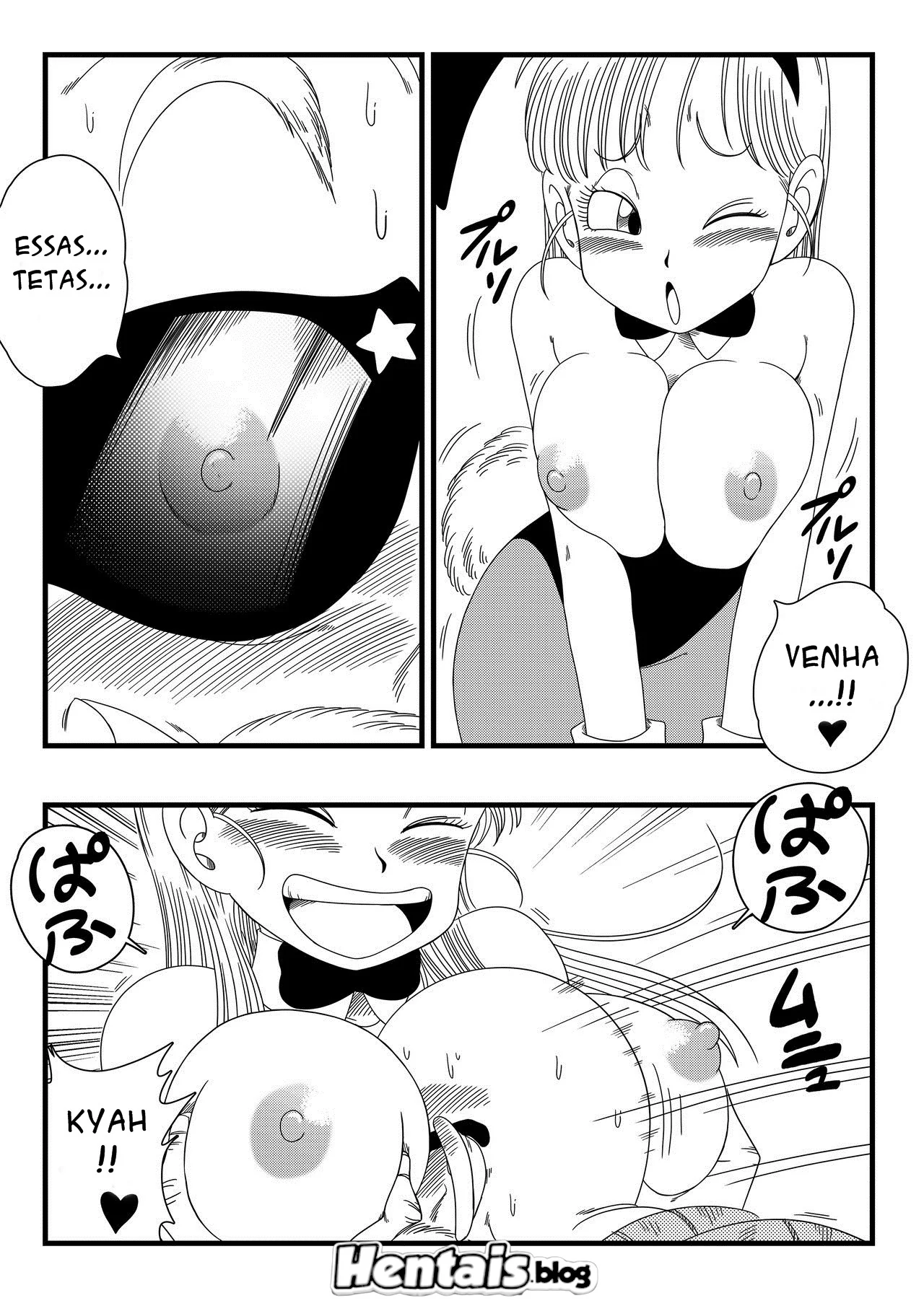 Dragon Ball Hentai: Bulma Coelhinha Libera Peitos em Troca da Dragon Ball – Em HQ Brasileiro