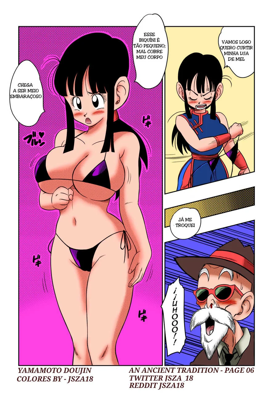 A Piranha de Goku: Chi Chi Recebendo o Pau do Mestre Kame na Buceta em Hentai Brasileiro