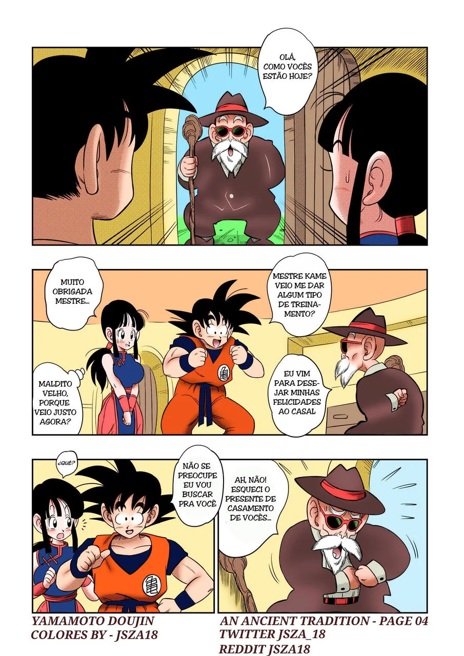 A Piranha de Goku: Chi Chi Recebendo o Pau do Mestre Kame na Buceta em Hentai Brasileiro