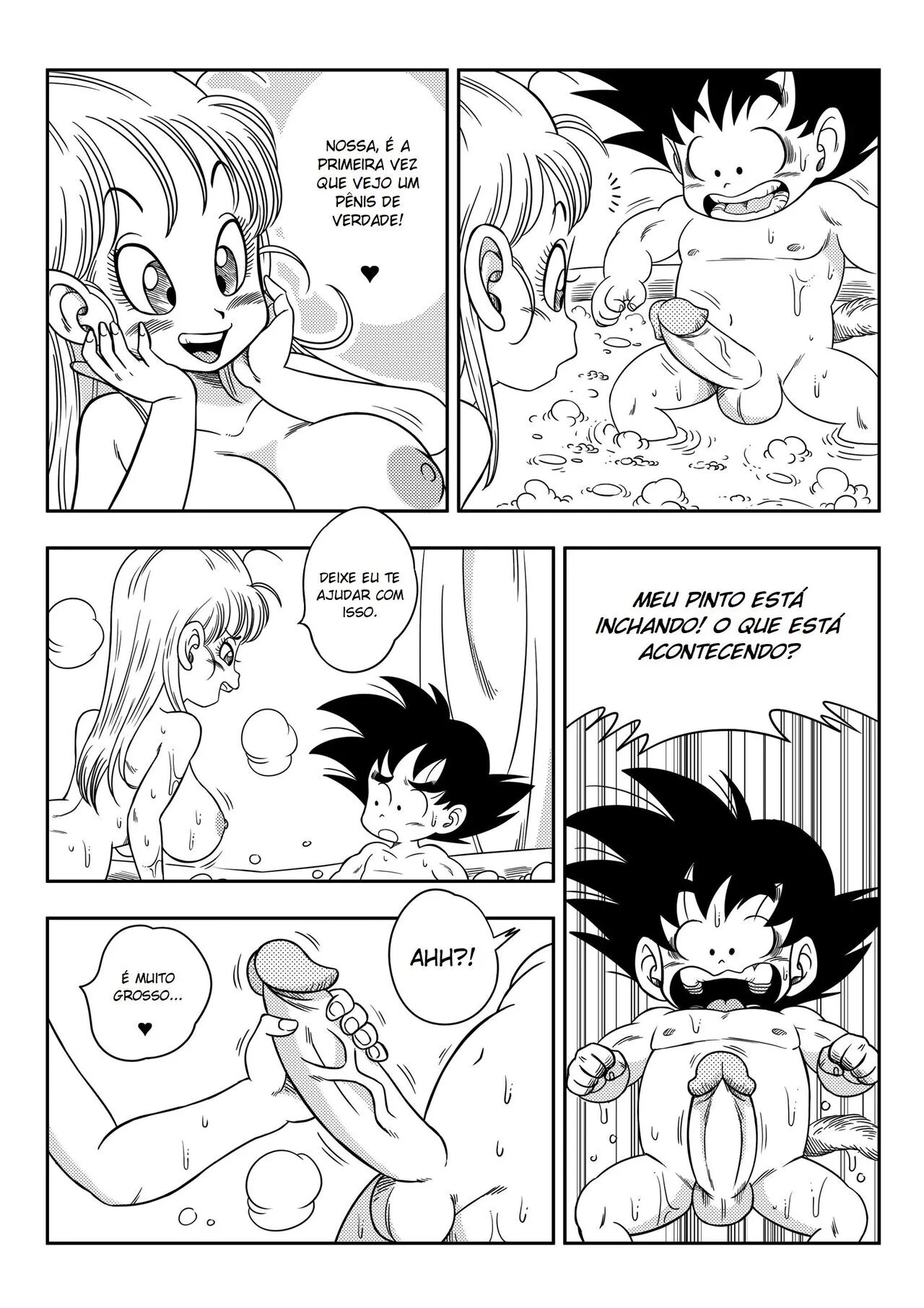 Dragon Ball Z: Sexo Na Banheira – Son Goku Metendo na Buceta da Bulma Briefs em Hentai HQ Brasileiro