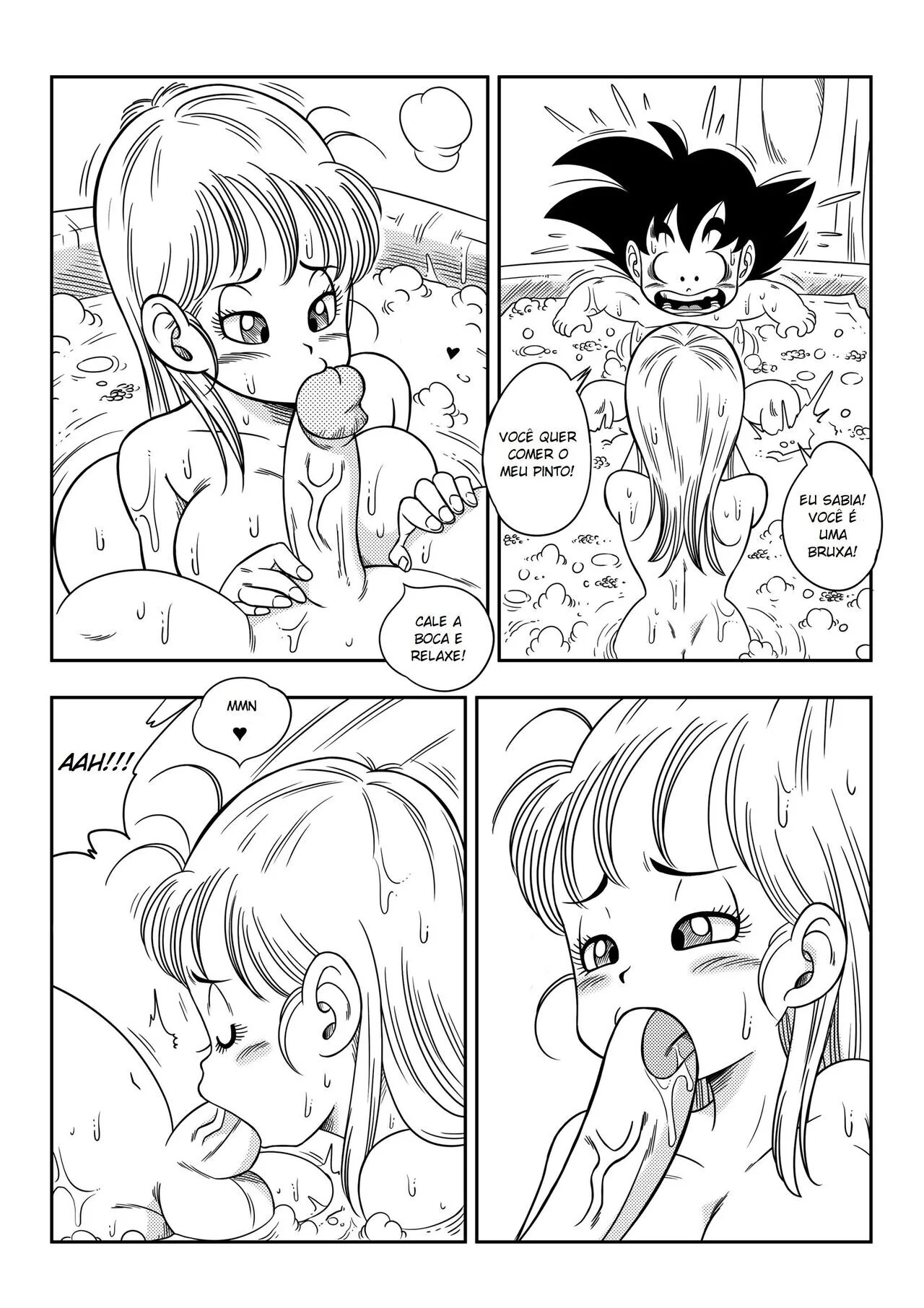Dragon Ball Z: Sexo Na Banheira – Son Goku Metendo na Buceta da Bulma Briefs em Hentai HQ Brasileiro