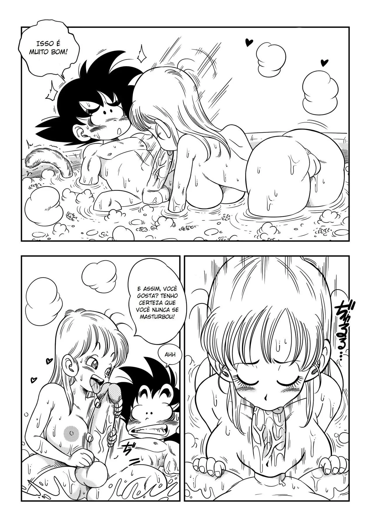 Dragon Ball Z: Sexo Na Banheira – Son Goku Metendo na Buceta da Bulma Briefs em Hentai HQ Brasileiro