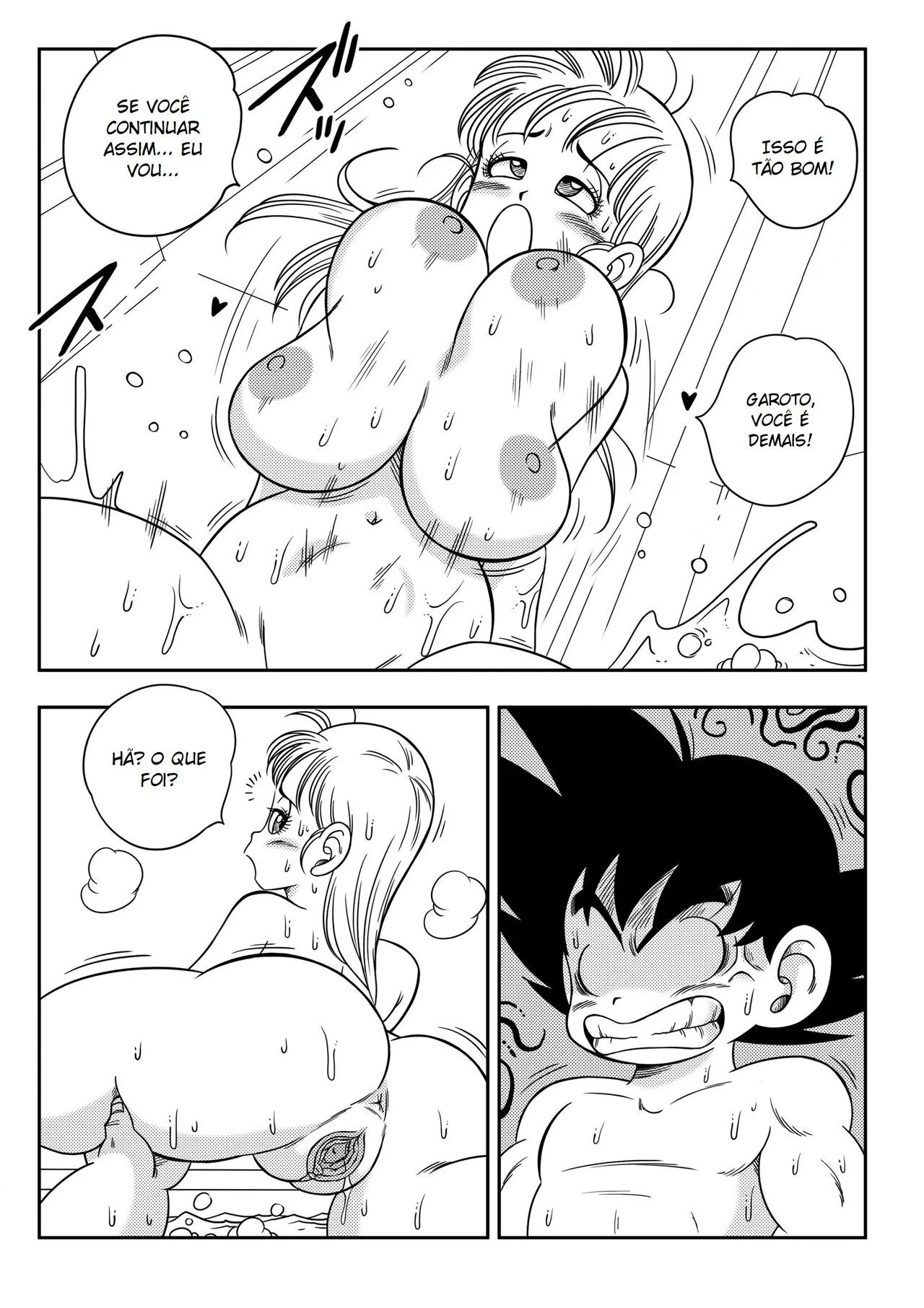 Dragon Ball Z: Sexo Na Banheira – Son Goku Metendo na Buceta da Bulma Briefs em Hentai HQ Brasileiro