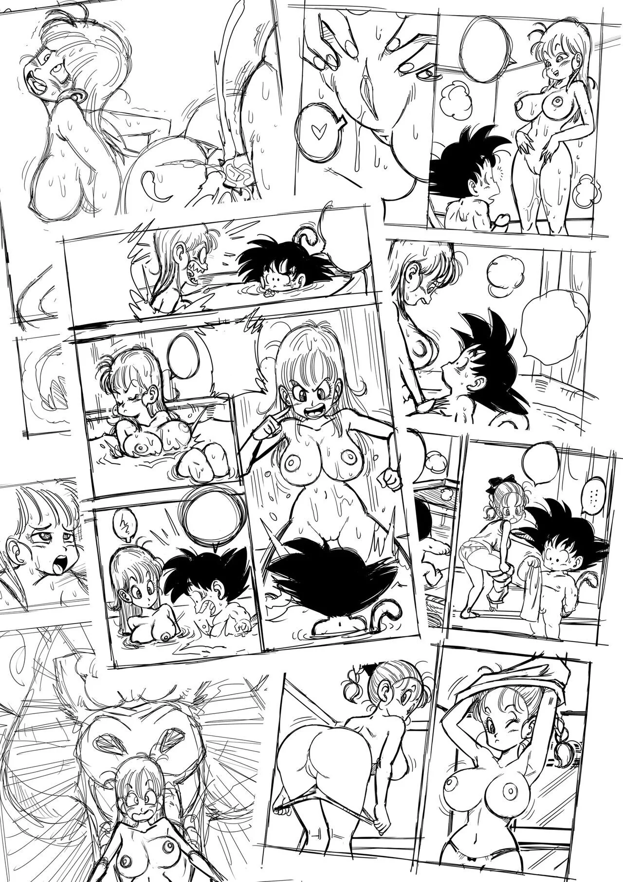 Dragon Ball Z: Sexo Na Banheira – Son Goku Metendo na Buceta da Bulma Briefs em Hentai HQ Brasileiro