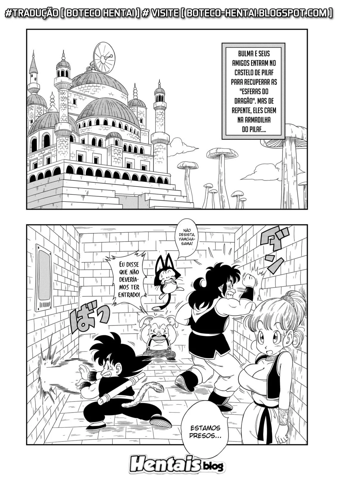 Bulma e seus amigos caem na armadilha do Pilaf: Piroca, buceta, e muita sacanagem no castelo – Em hentai HQ