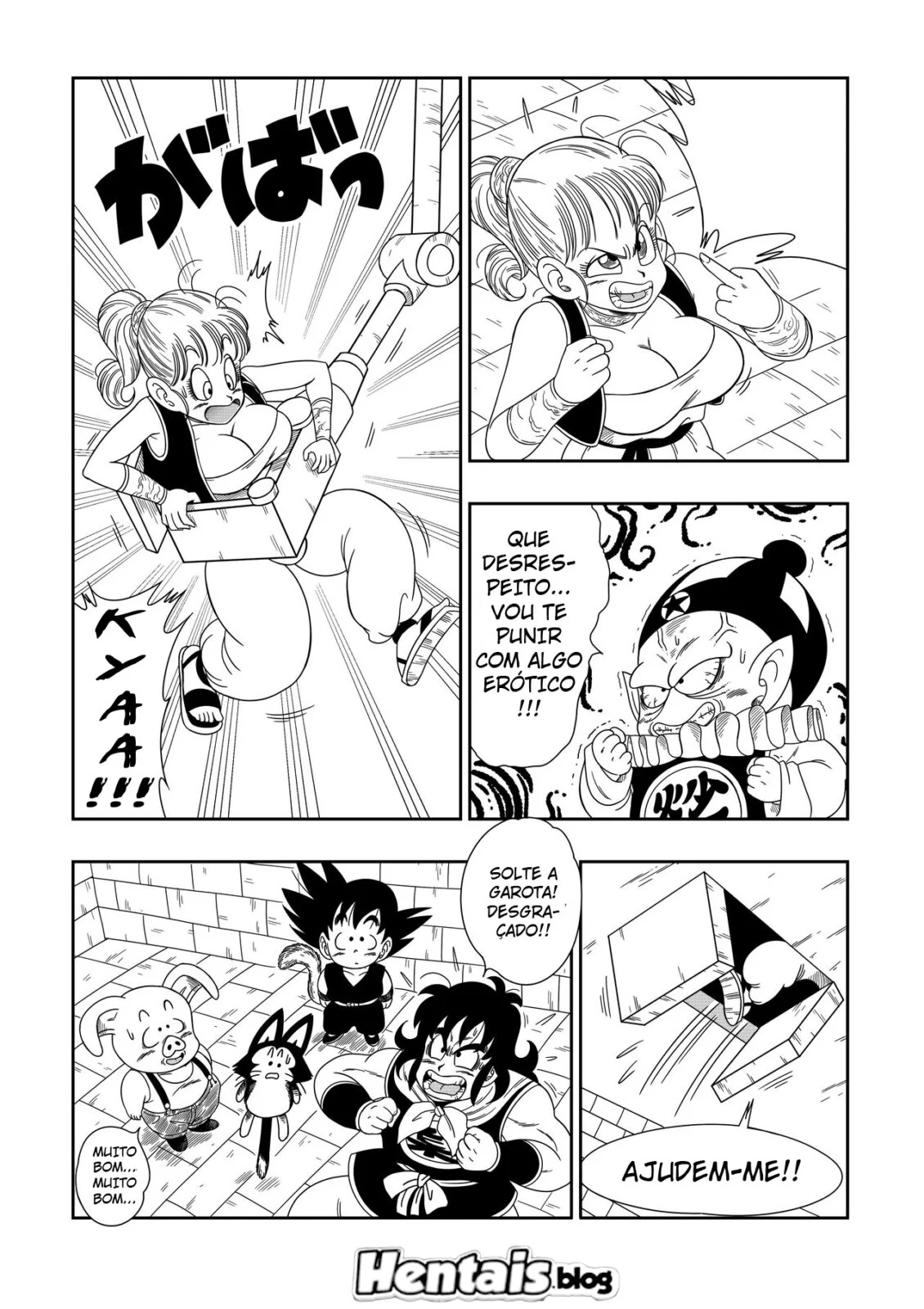 Bulma e seus amigos caem na armadilha do Pilaf: Piroca, buceta, e muita sacanagem no castelo – Em hentai HQ