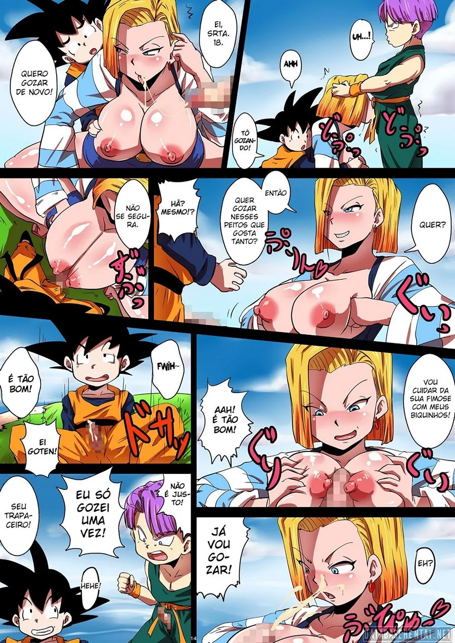 Dragon Ball Hentai: Suruba com Androide 18 em HQ Brasileiro