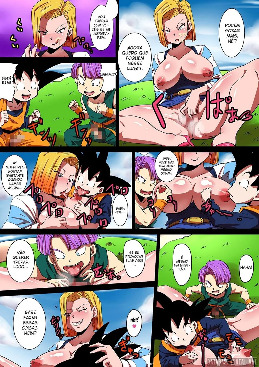 Dragon Ball Hentai: Suruba com Androide 18 em HQ Brasileiro