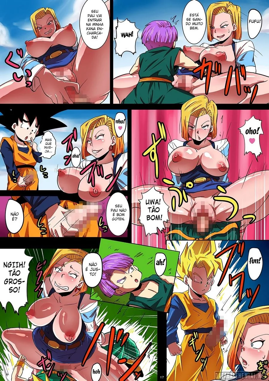 Dragon Ball Hentai: Suruba com Androide 18 em HQ Brasileiro