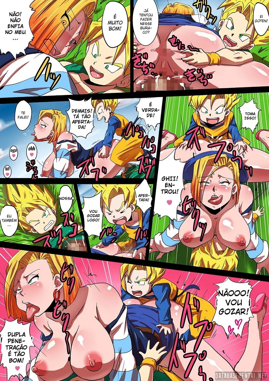 Dragon Ball Hentai: Suruba com Androide 18 em HQ Brasileiro