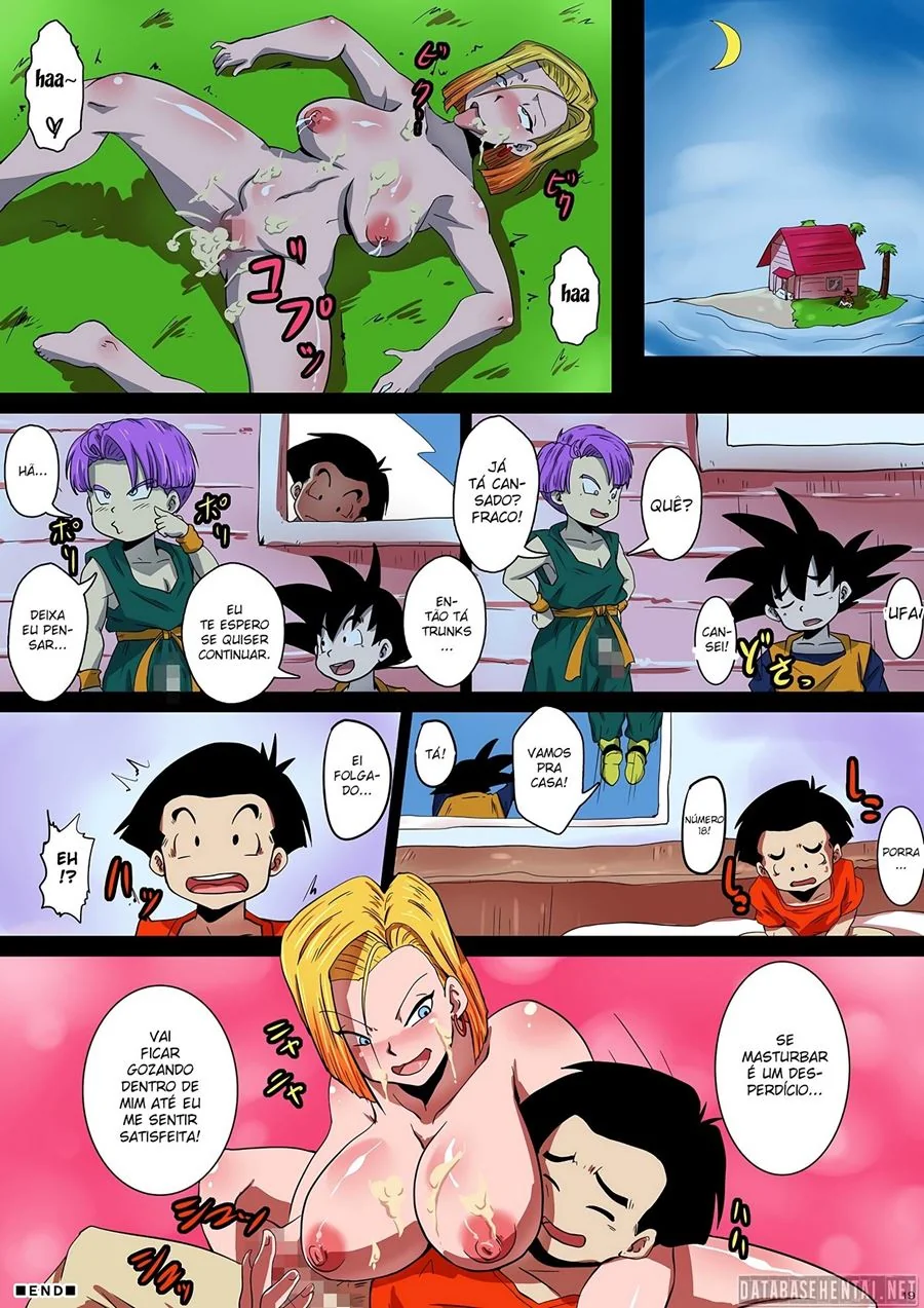Dragon Ball Hentai: Suruba com Androide 18 em HQ Brasileiro