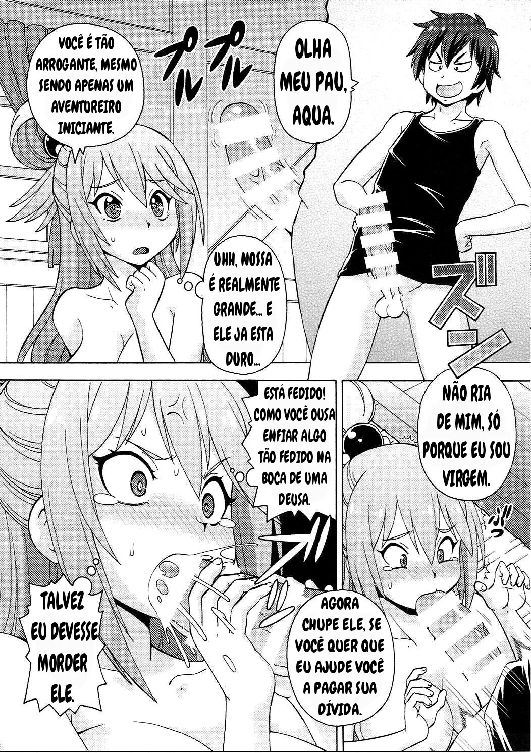 Piranha endividada pede piroca em troca de dinheiro em Anime HQ
