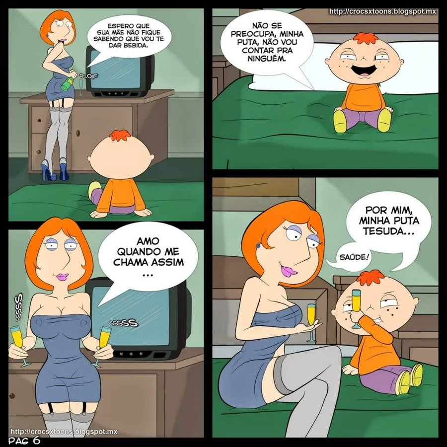 Family Guy Porno: Milf Safada Adora Leite de Novinho – Buceta Melada no Pauzão do Jovem