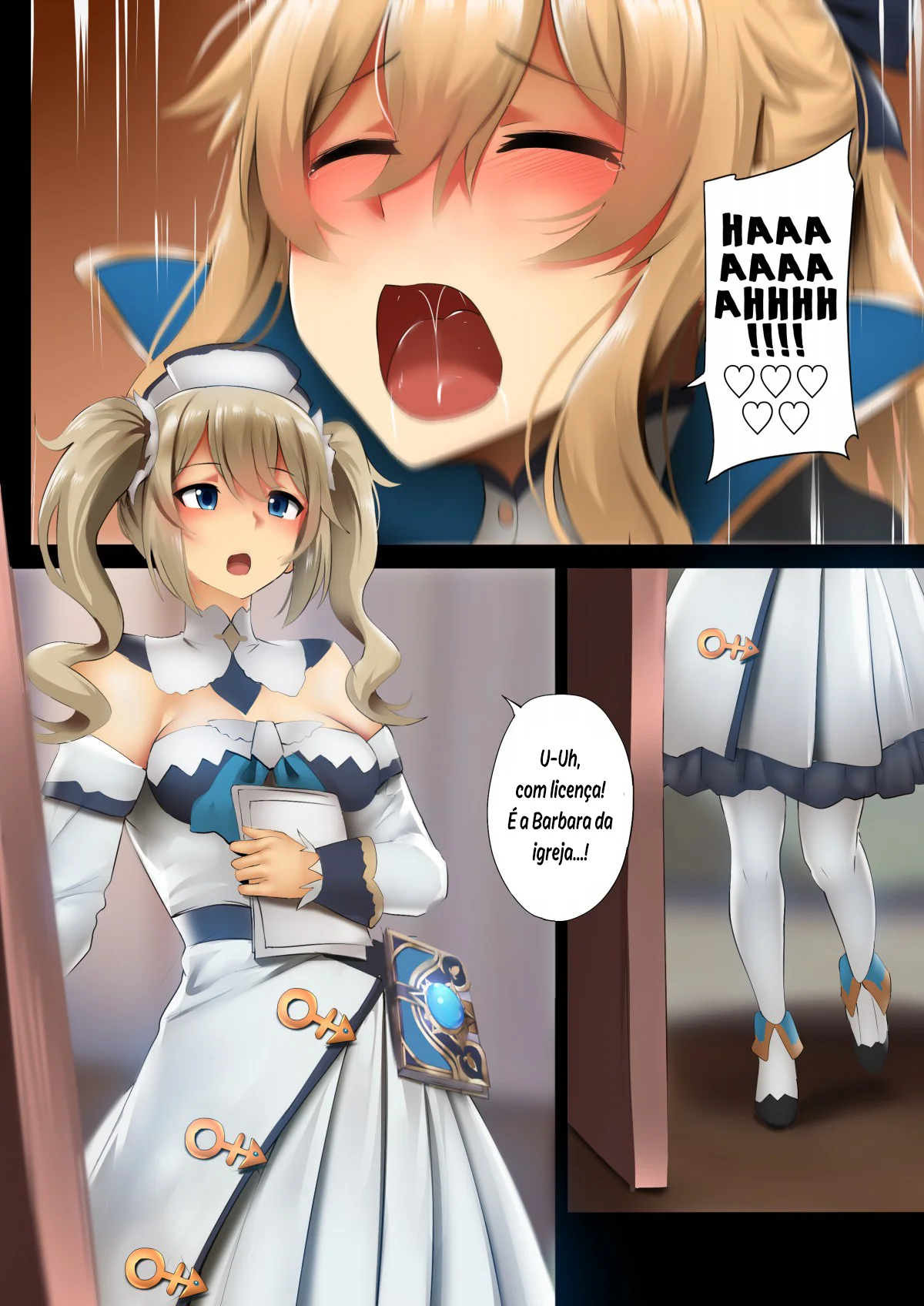 Genshin Impact: Donzelas de Mondo – Piranhas deixam pica dura e melada em hentai HQ Brasileiro