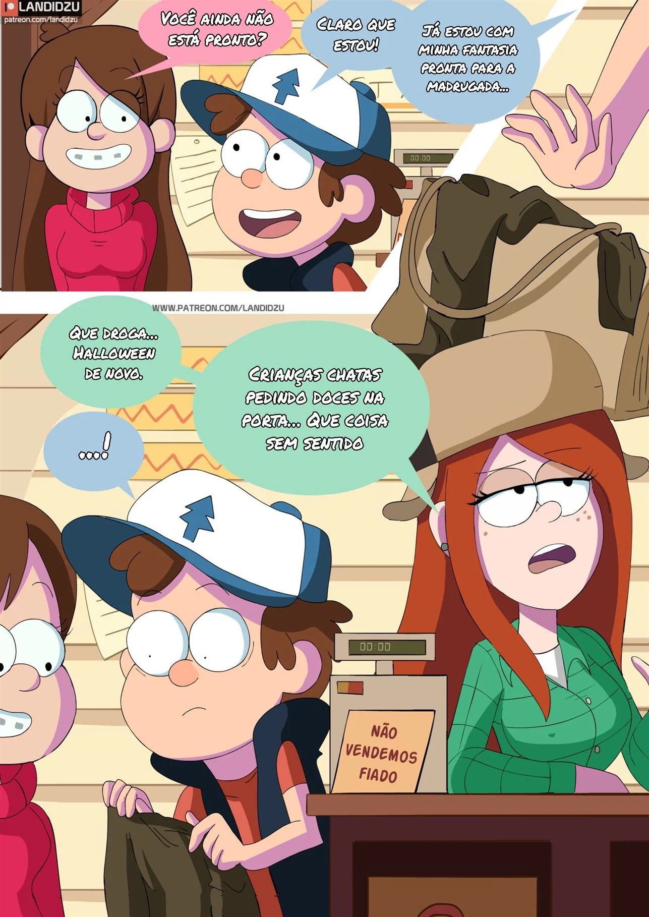 Halloween com Mabel e Dipper: A Fantasia que Excitou a Rola do Dipper! Em HQ Brasileiro