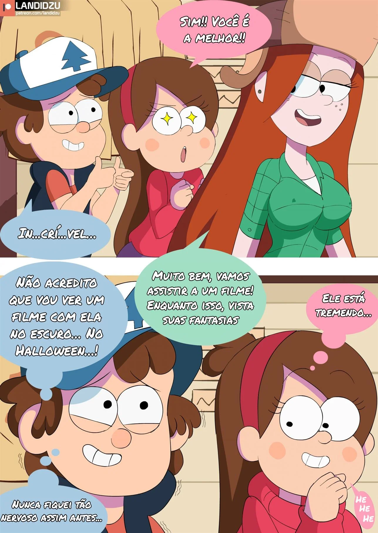 Halloween com Mabel e Dipper: A Fantasia que Excitou a Rola do Dipper! Em HQ Brasileiro
