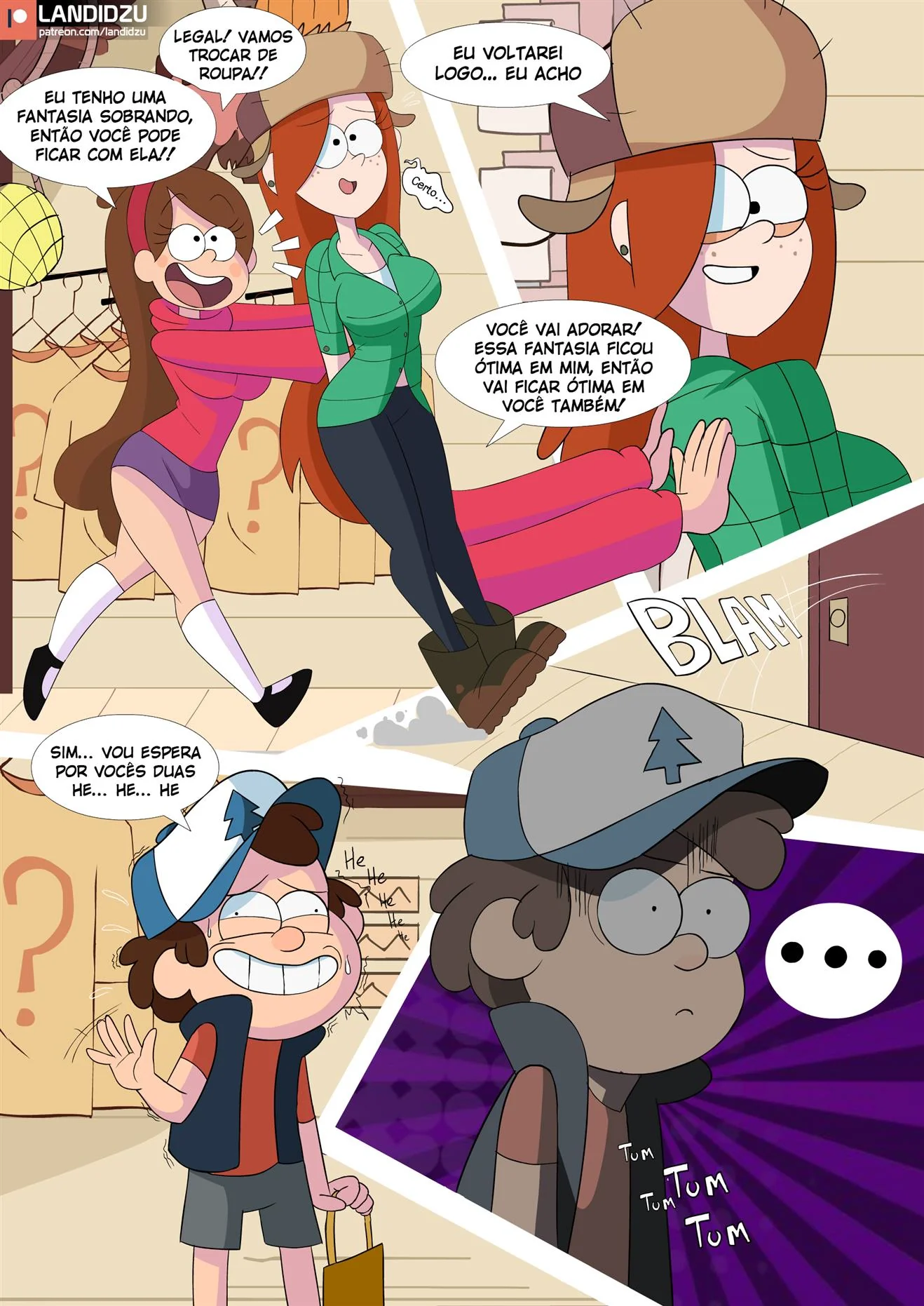 Halloween com Mabel e Dipper: A Fantasia que Excitou a Rola do Dipper! Em HQ Brasileiro