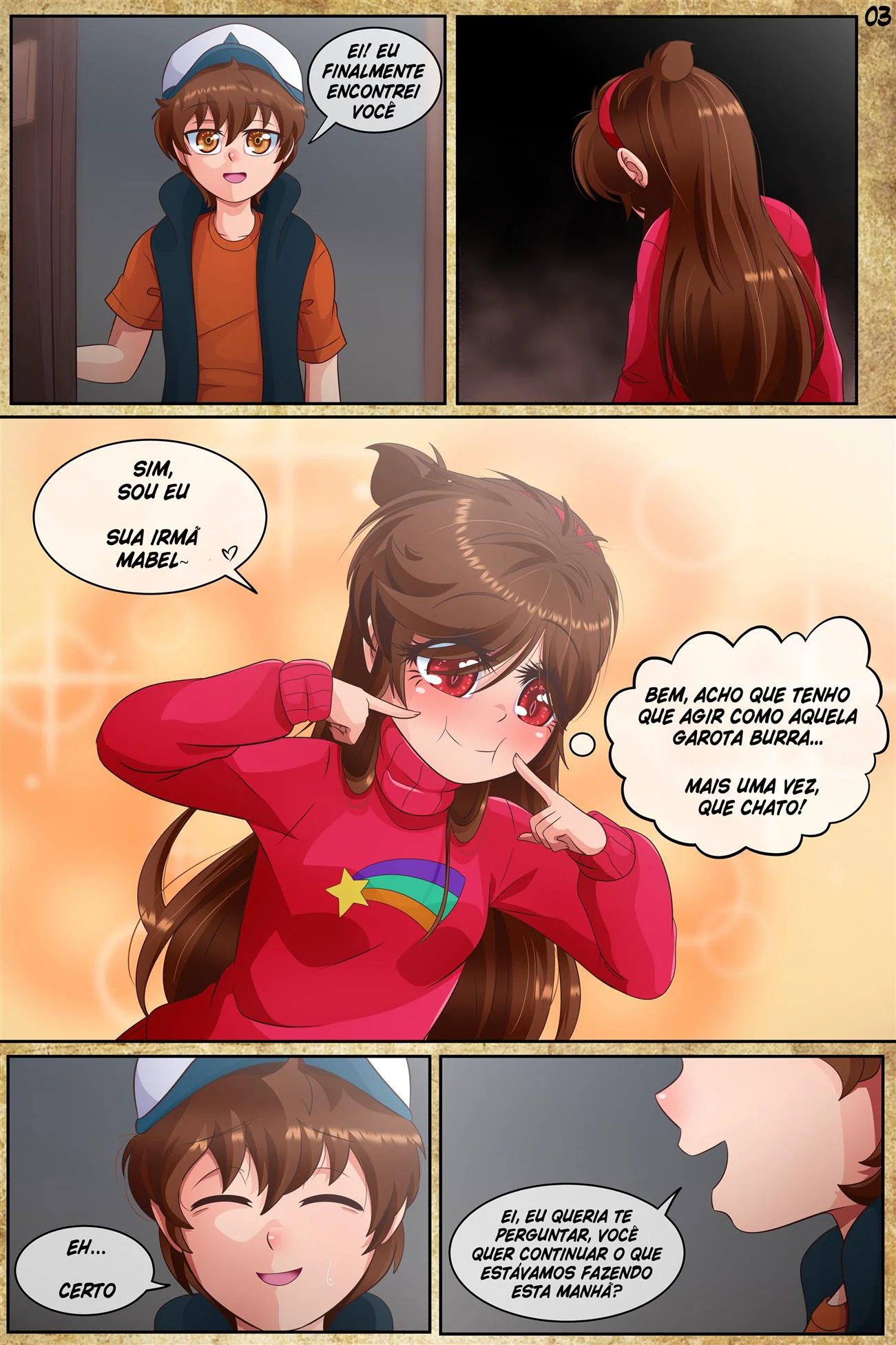 Incesto e Maldade: Mabel e Dipper em Gravity Fake Hentai HQ Brasileiro
