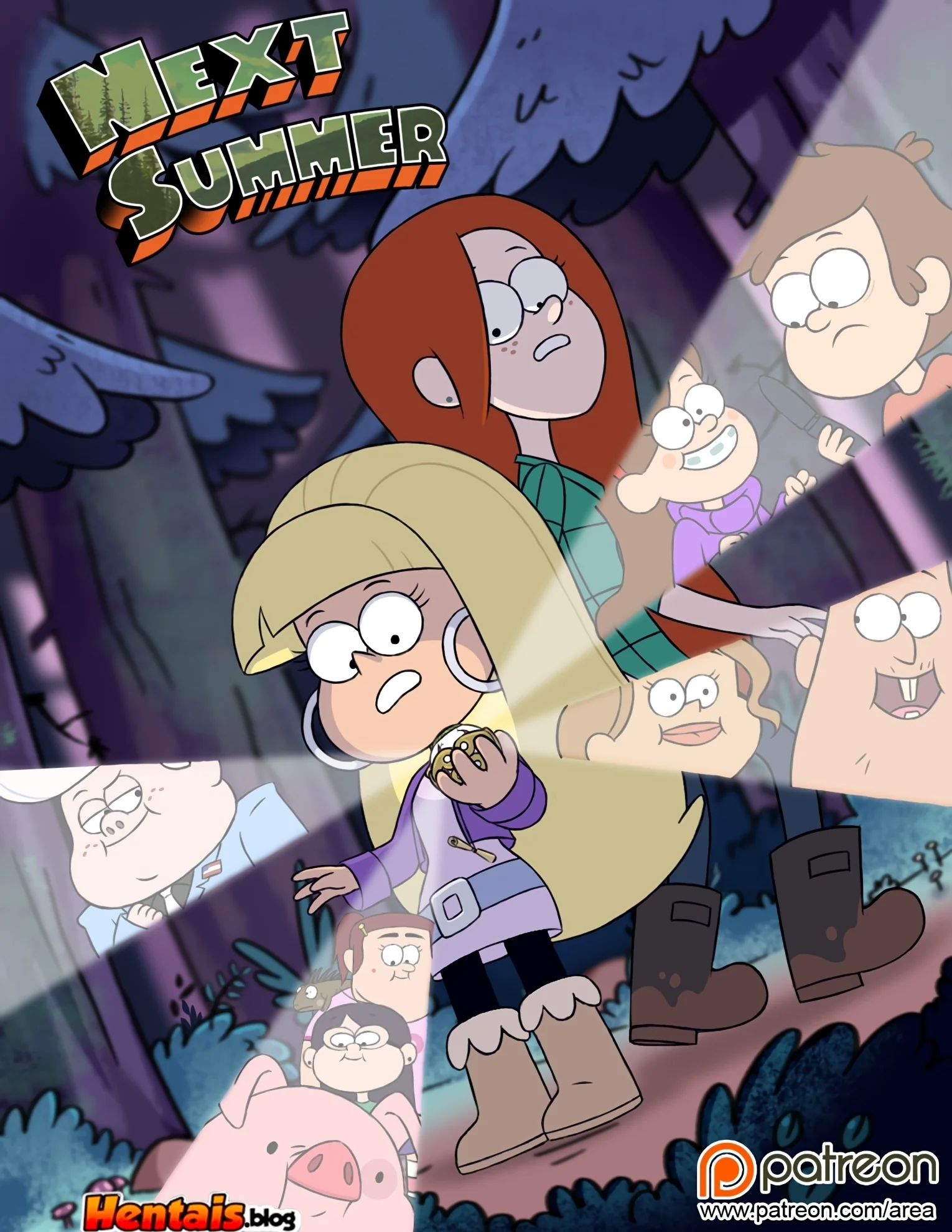 Gravity Falls HQ Porno: Próximo Verão – Mabel Ajuda os Gêmeos a Foder Pacifica em HQ Brasileiro