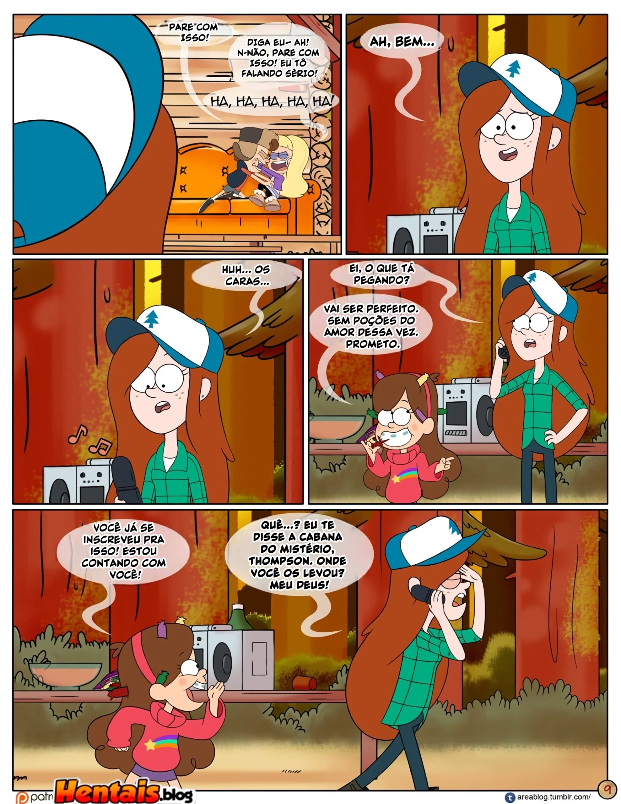 Gravity Falls HQ Porno: Próximo Verão – Mabel Ajuda os Gêmeos a Foder Pacifica em HQ Brasileiro