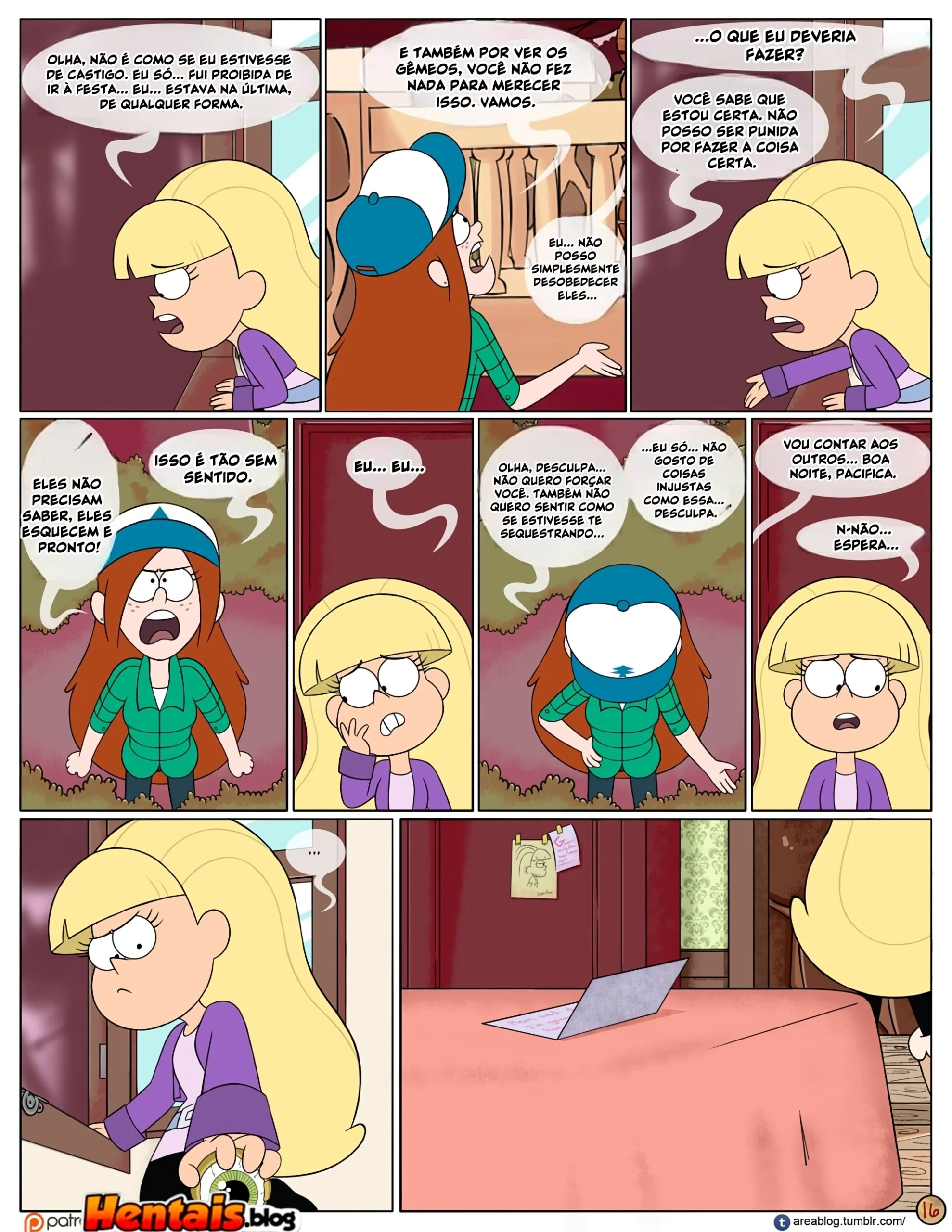 Gravity Falls HQ Porno: Próximo Verão – Mabel Ajuda os Gêmeos a Foder Pacifica em HQ Brasileiro