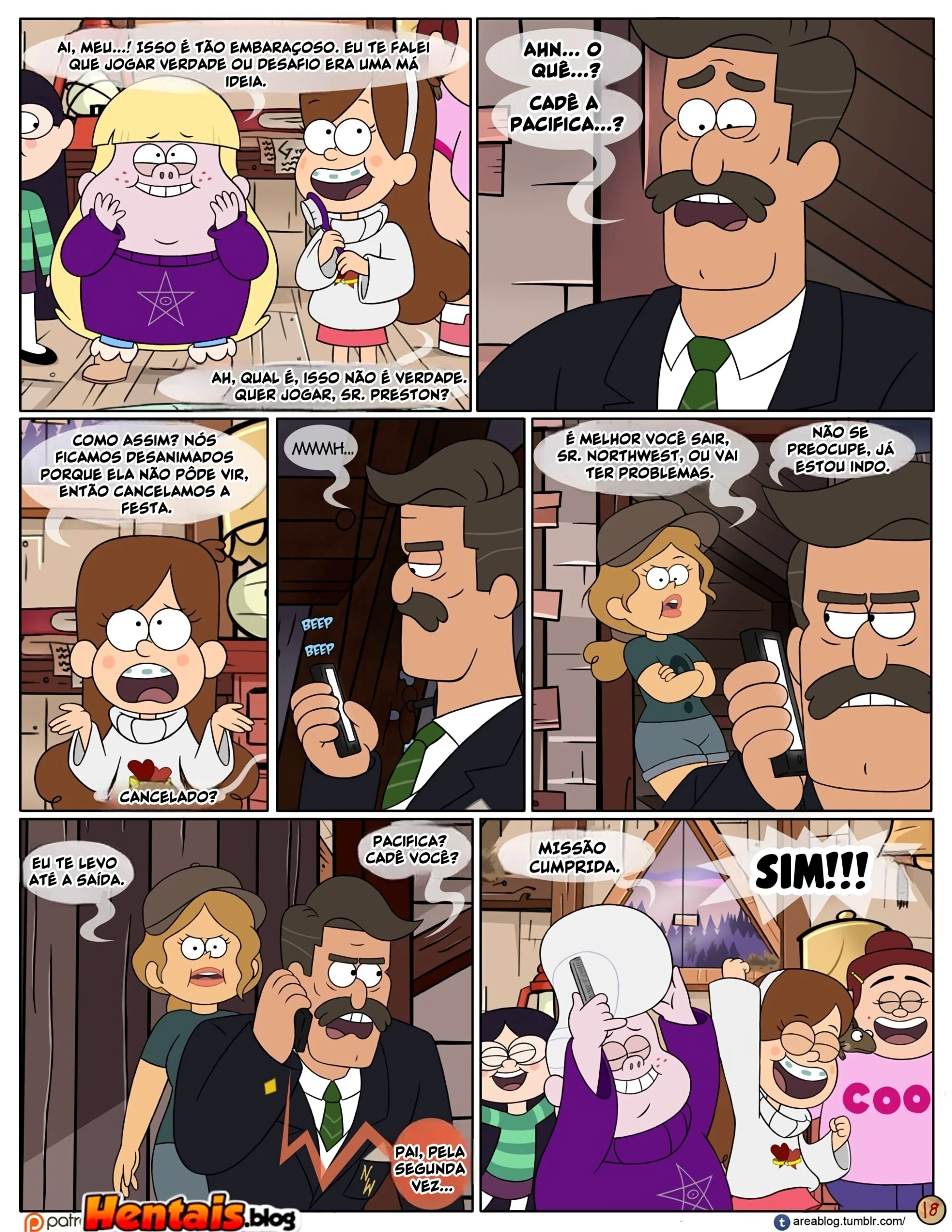 Gravity Falls HQ Porno: Próximo Verão – Mabel Ajuda os Gêmeos a Foder Pacifica em HQ Brasileiro