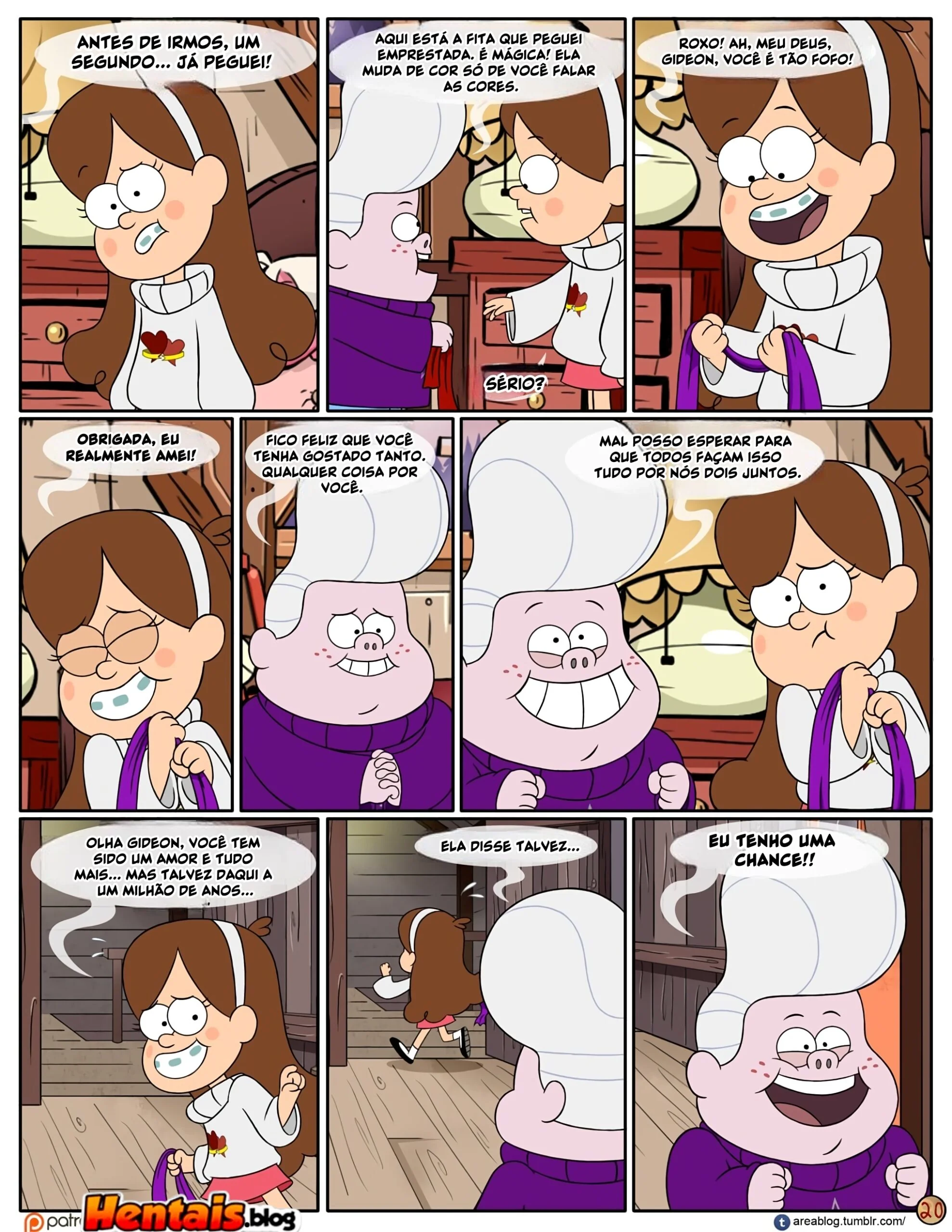 Gravity Falls HQ Porno: Próximo Verão – Mabel Ajuda os Gêmeos a Foder Pacifica em HQ Brasileiro