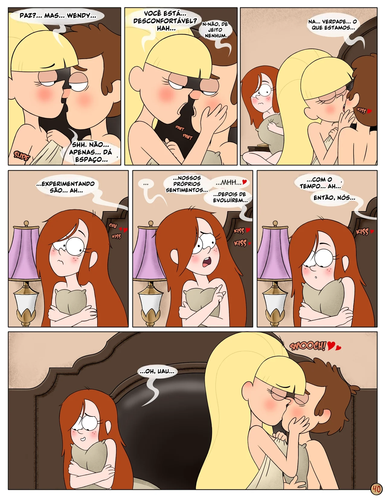 Gravity Falls HQ Porno: Próximo Verão – Mabel Ajuda os Gêmeos a Foder Pacifica em HQ Brasileiro