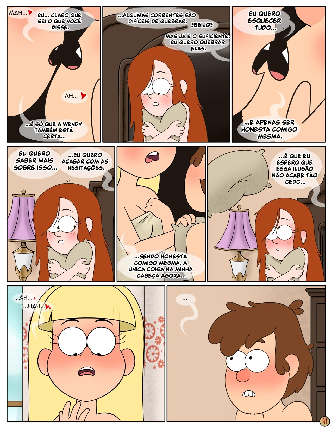 Gravity Falls HQ Porno: Próximo Verão – Mabel Ajuda os Gêmeos a Foder Pacifica em HQ Brasileiro