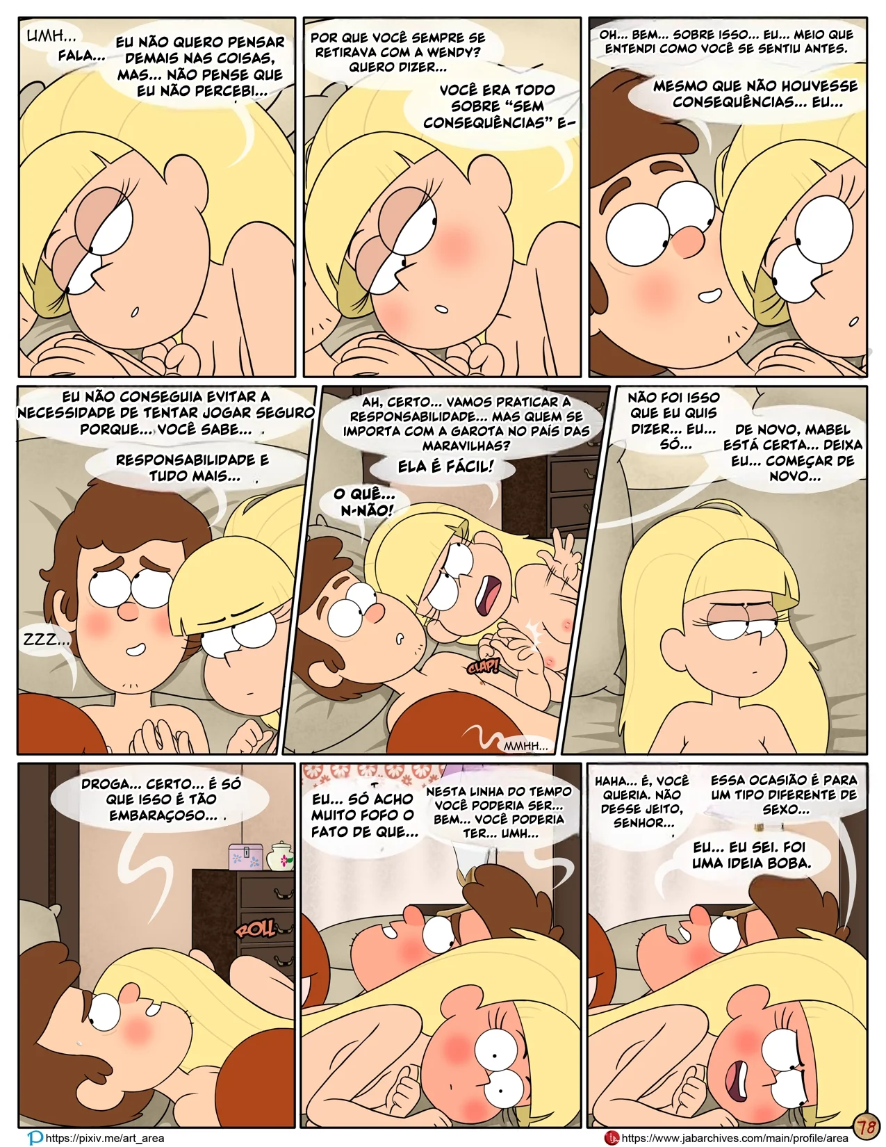 Gravity Falls HQ Porno: Próximo Verão – Mabel Ajuda os Gêmeos a Foder Pacifica em HQ Brasileiro