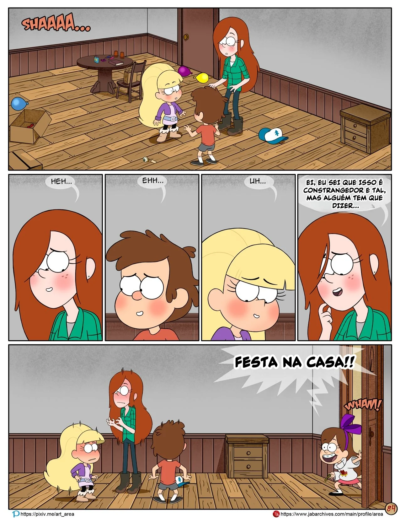 Gravity Falls HQ Porno: Próximo Verão – Mabel Ajuda os Gêmeos a Foder Pacifica em HQ Brasileiro