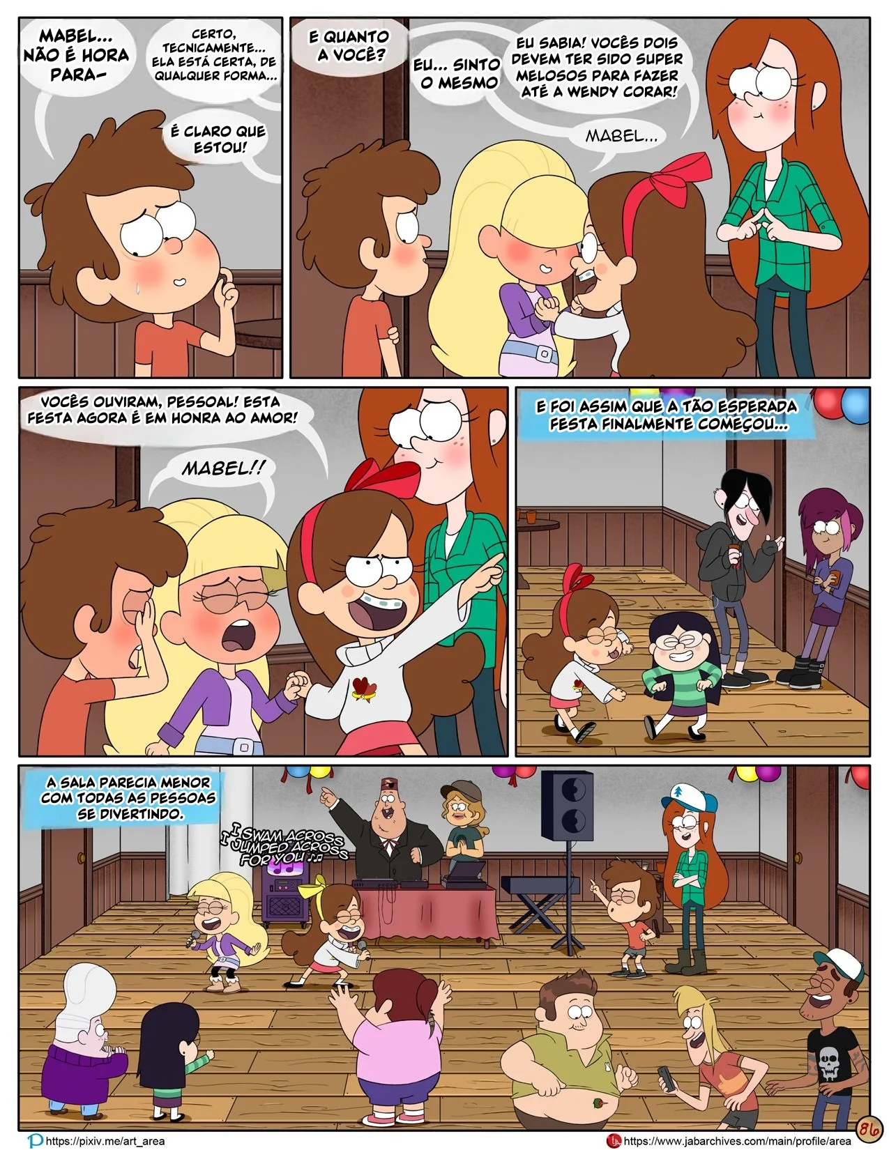Gravity Falls HQ Porno: Próximo Verão – Mabel Ajuda os Gêmeos a Foder Pacifica em HQ Brasileiro