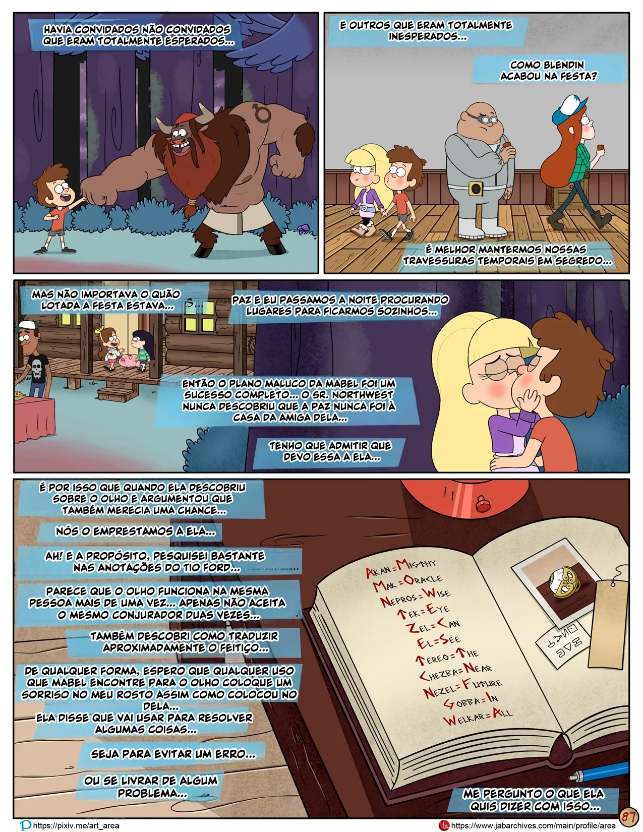 Gravity Falls HQ Porno: Próximo Verão – Mabel Ajuda os Gêmeos a Foder Pacifica em HQ Brasileiro