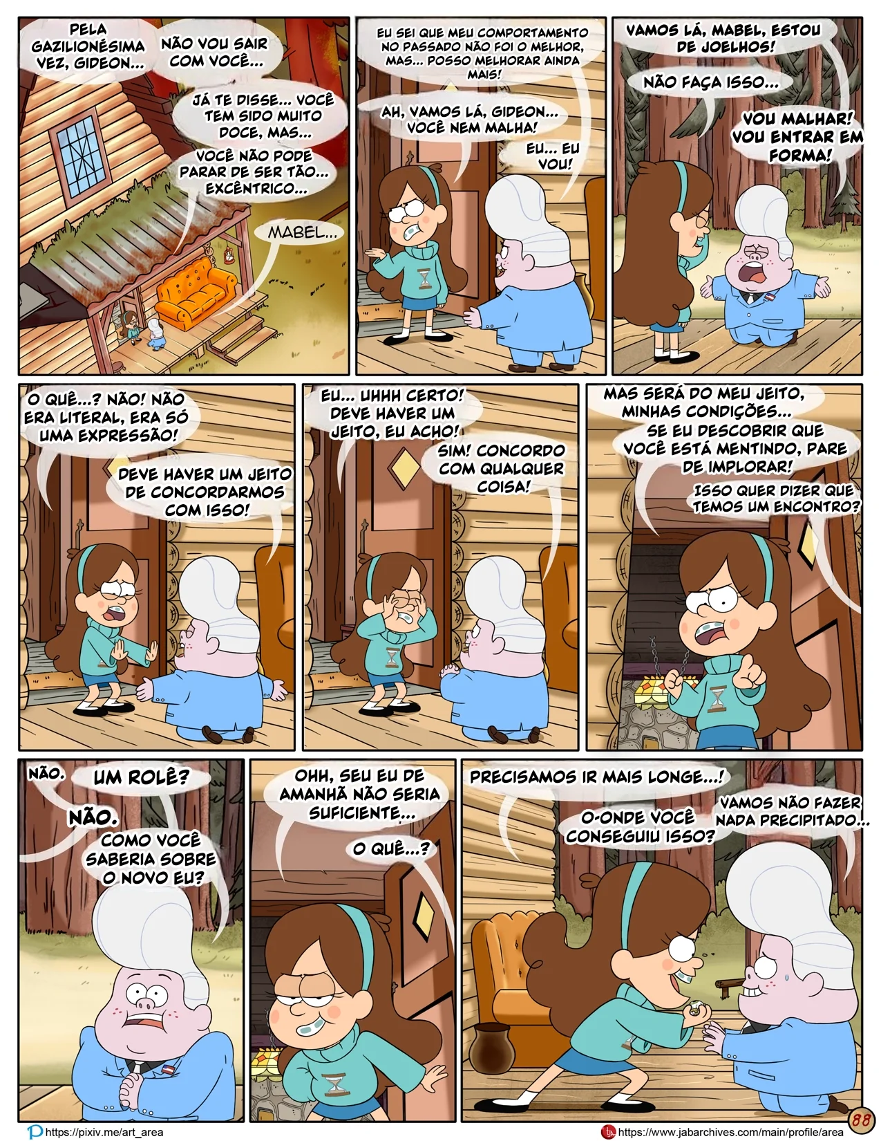 Gravity Falls HQ Porno: Próximo Verão – Mabel Ajuda os Gêmeos a Foder Pacifica em HQ Brasileiro