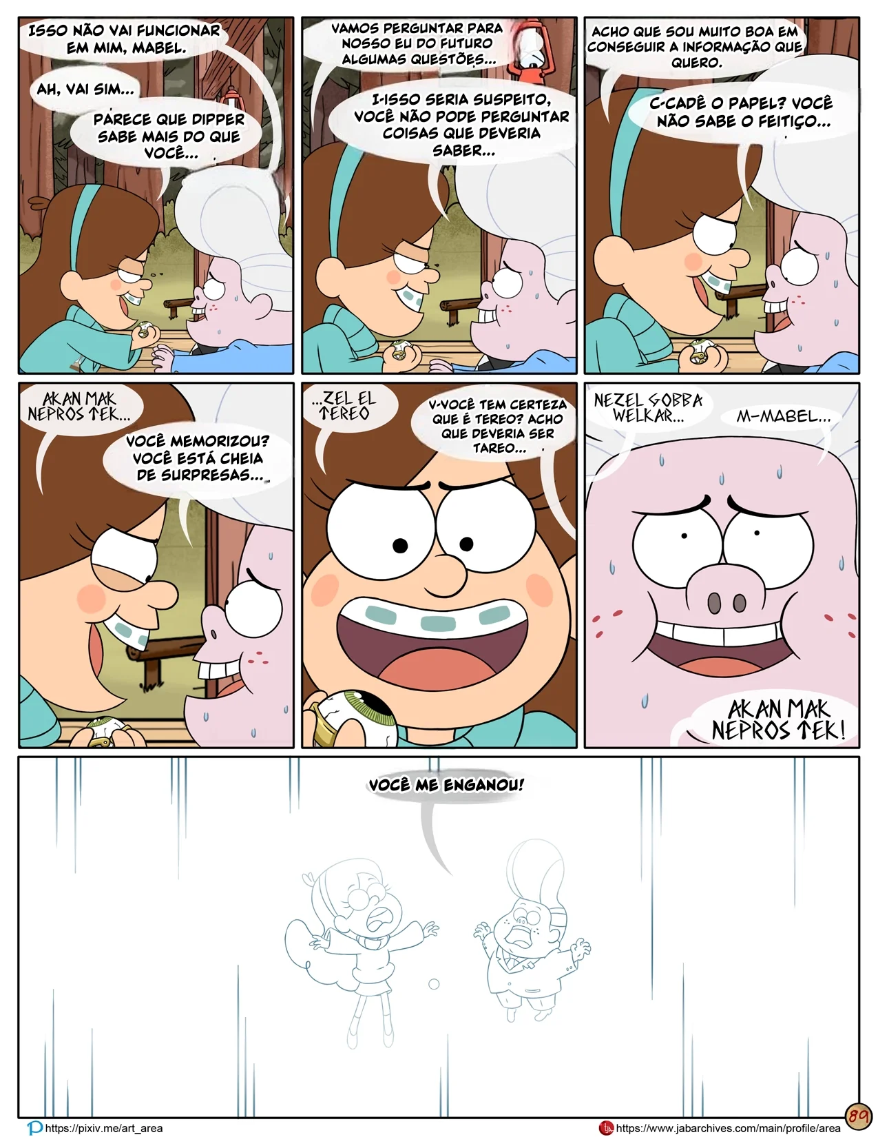 Gravity Falls HQ Porno: Próximo Verão – Mabel Ajuda os Gêmeos a Foder Pacifica em HQ Brasileiro