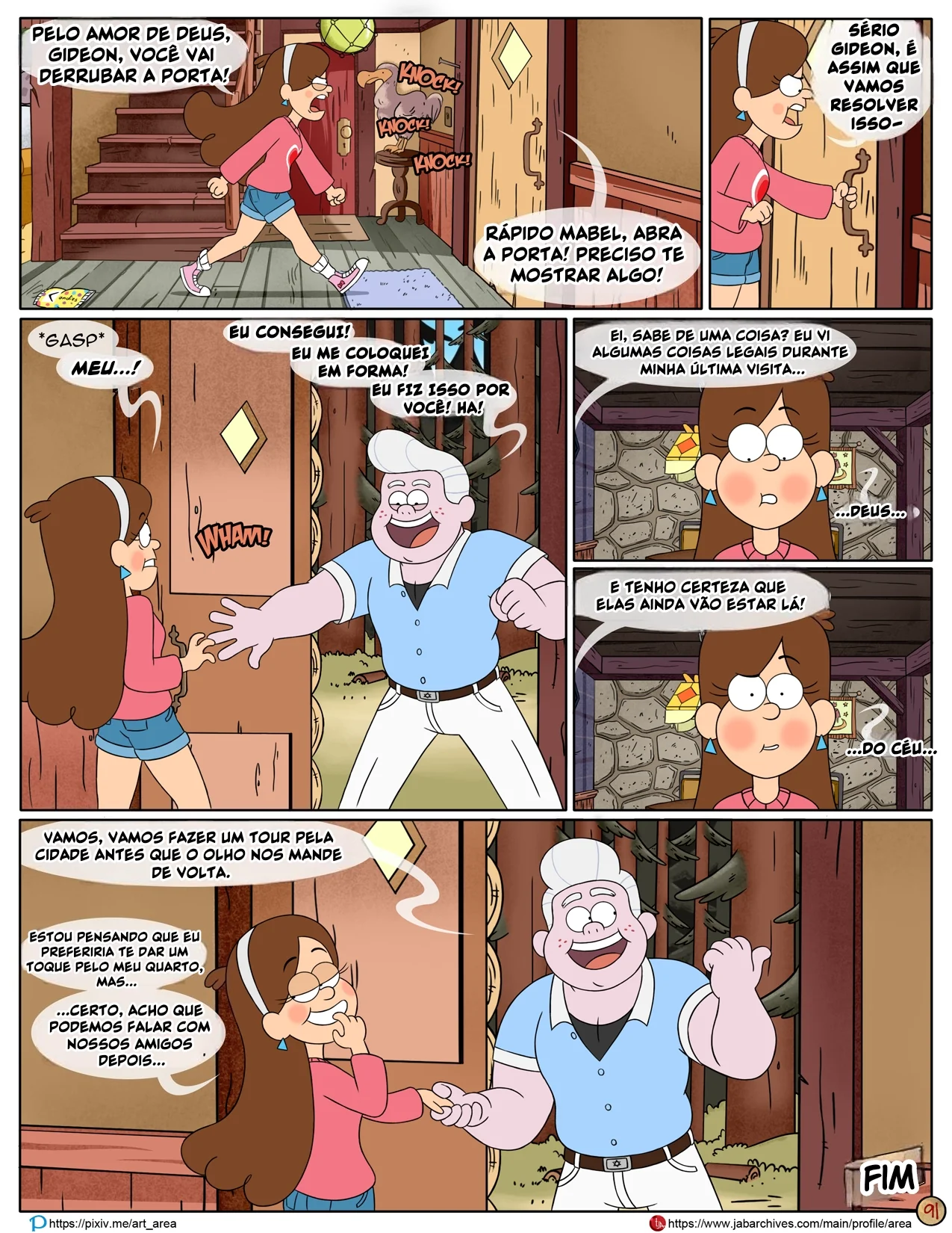 Gravity Falls HQ Porno: Próximo Verão – Mabel Ajuda os Gêmeos a Foder Pacifica em HQ Brasileiro