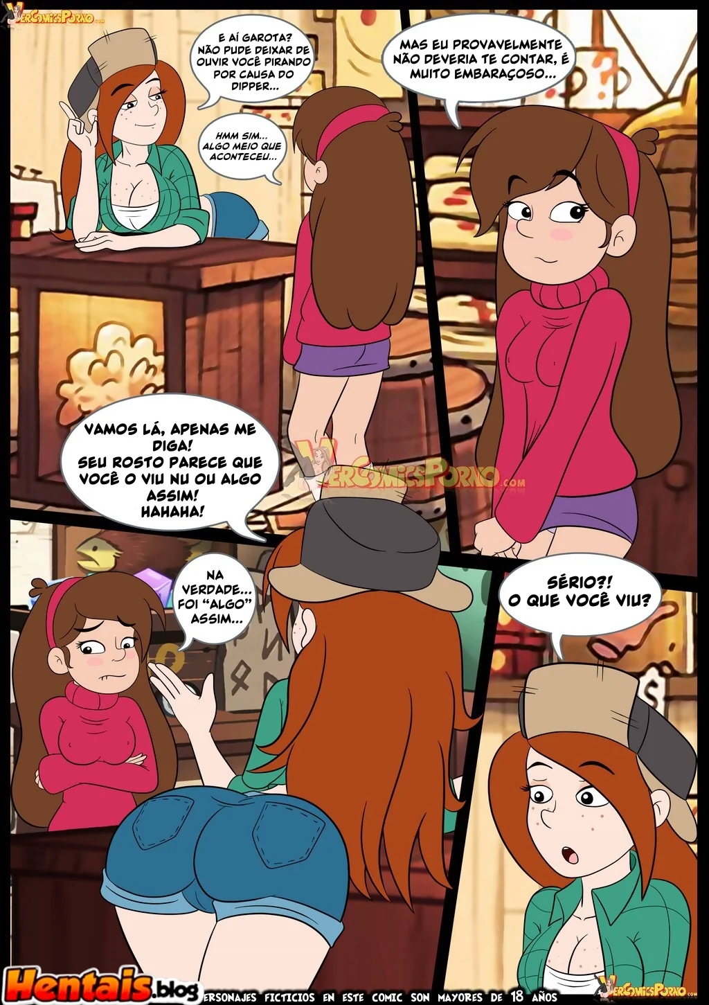 Piranha dando a buceta em Gravity Falls – Quadrinhos eróticos em HQ Brasileiro