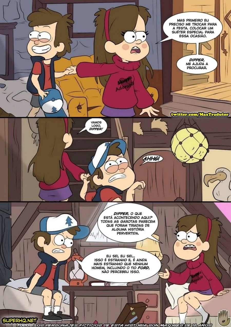 Gravity Falls – Mabel e Dipper na Orgia das Piranhas em Hentai HQ Brasileiro