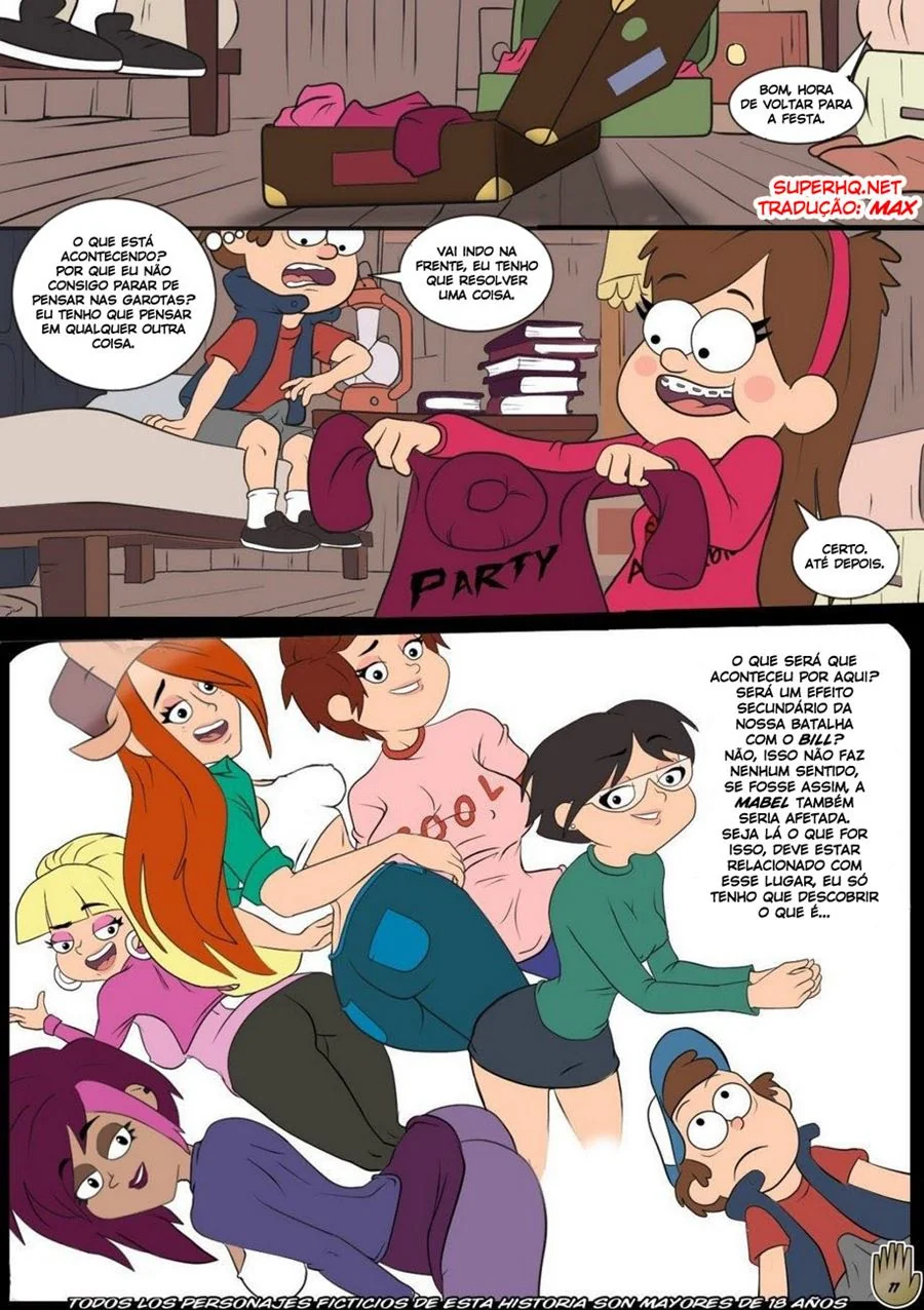 Gravity Falls – Mabel e Dipper na Orgia das Piranhas em Hentai HQ Brasileiro